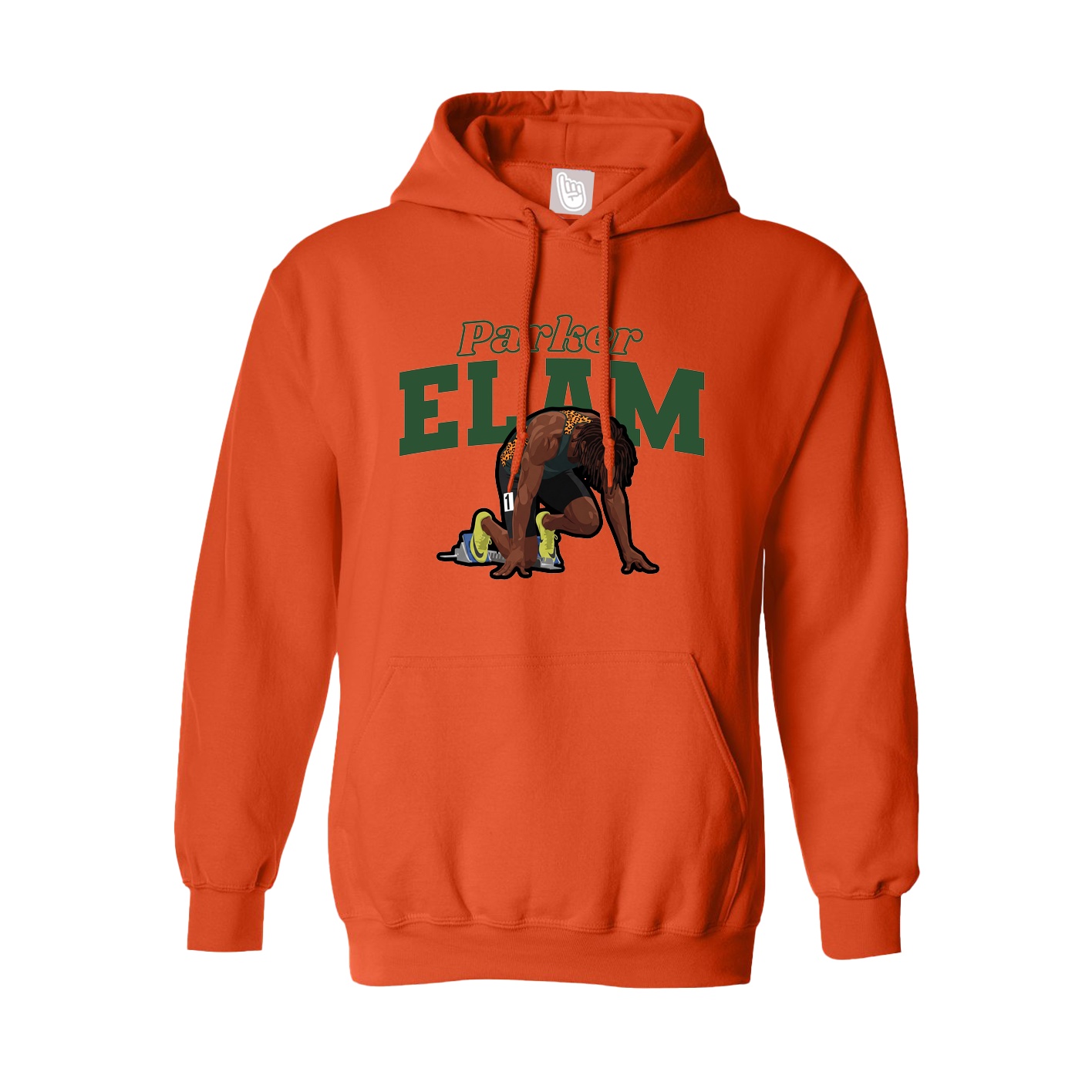 Hoodie — Name Arch in Orange