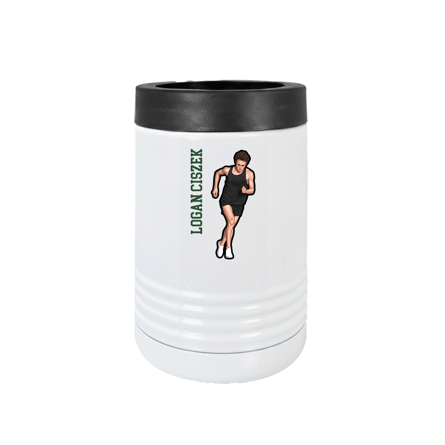 Beverage Holder — Name Vertical in White