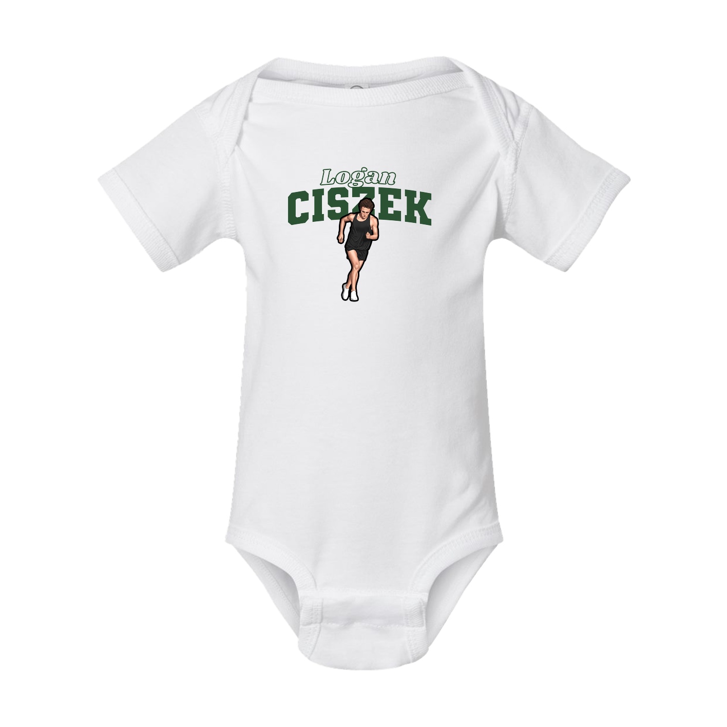 Baby Onesie — Name Arch in White
