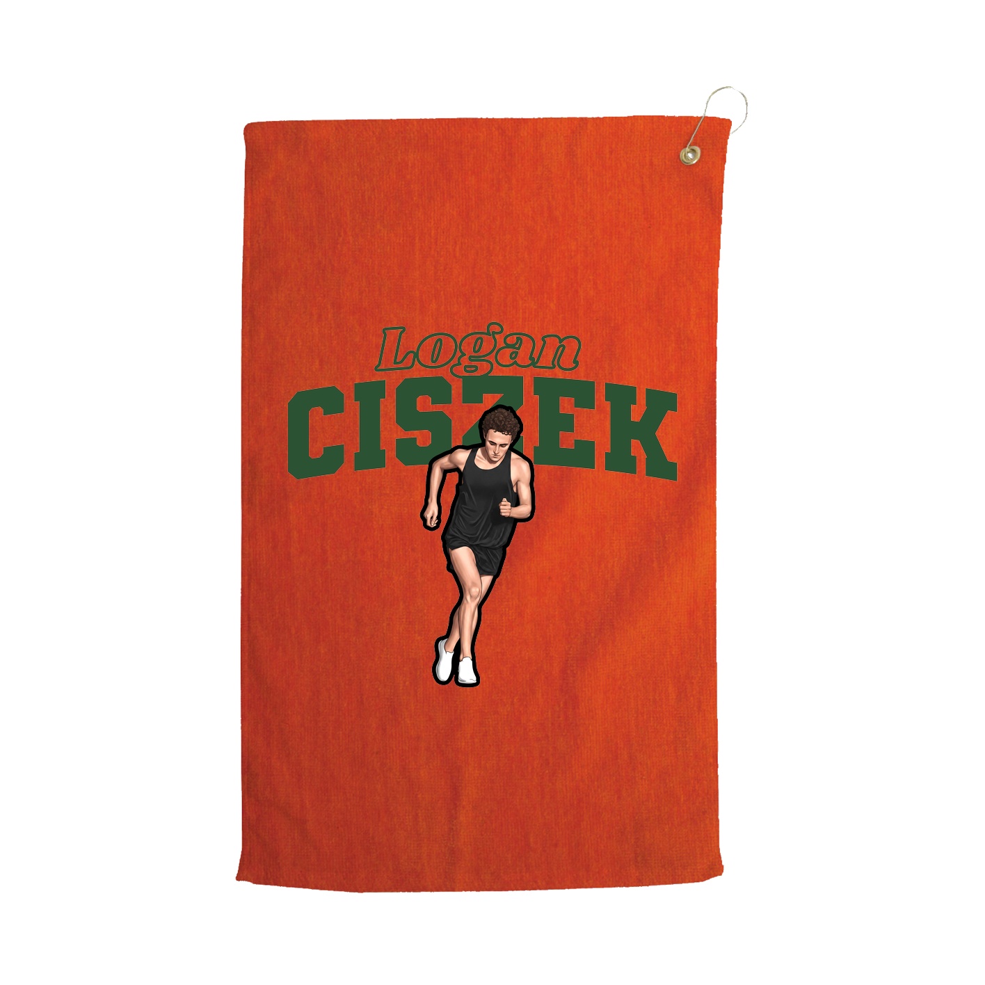Golf Towel — Name Arch in Orange
