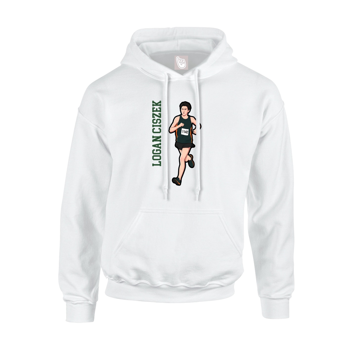 Hoodie — Name Vertical in White