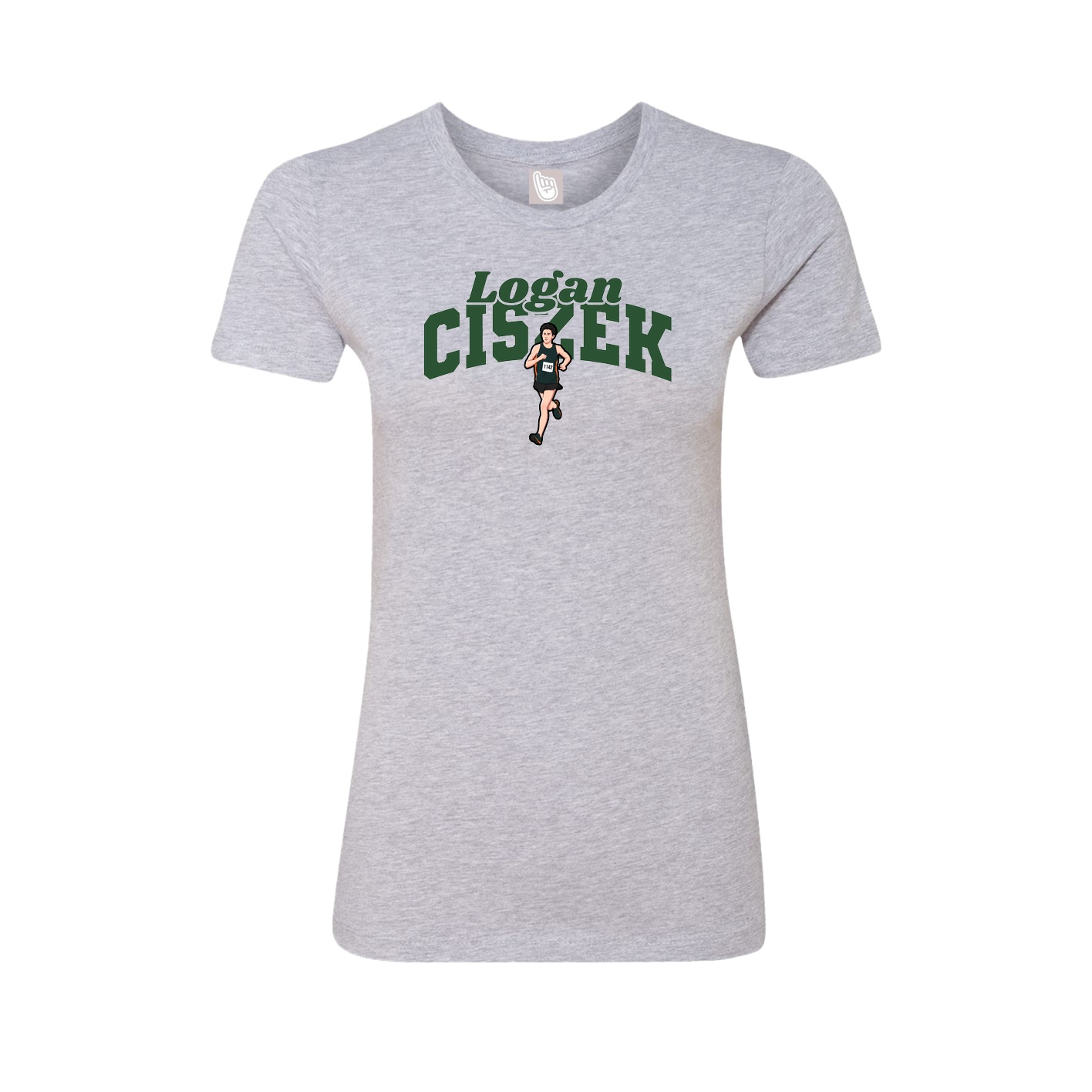 Fitted Women's Tee — Signature Arch in Grey
