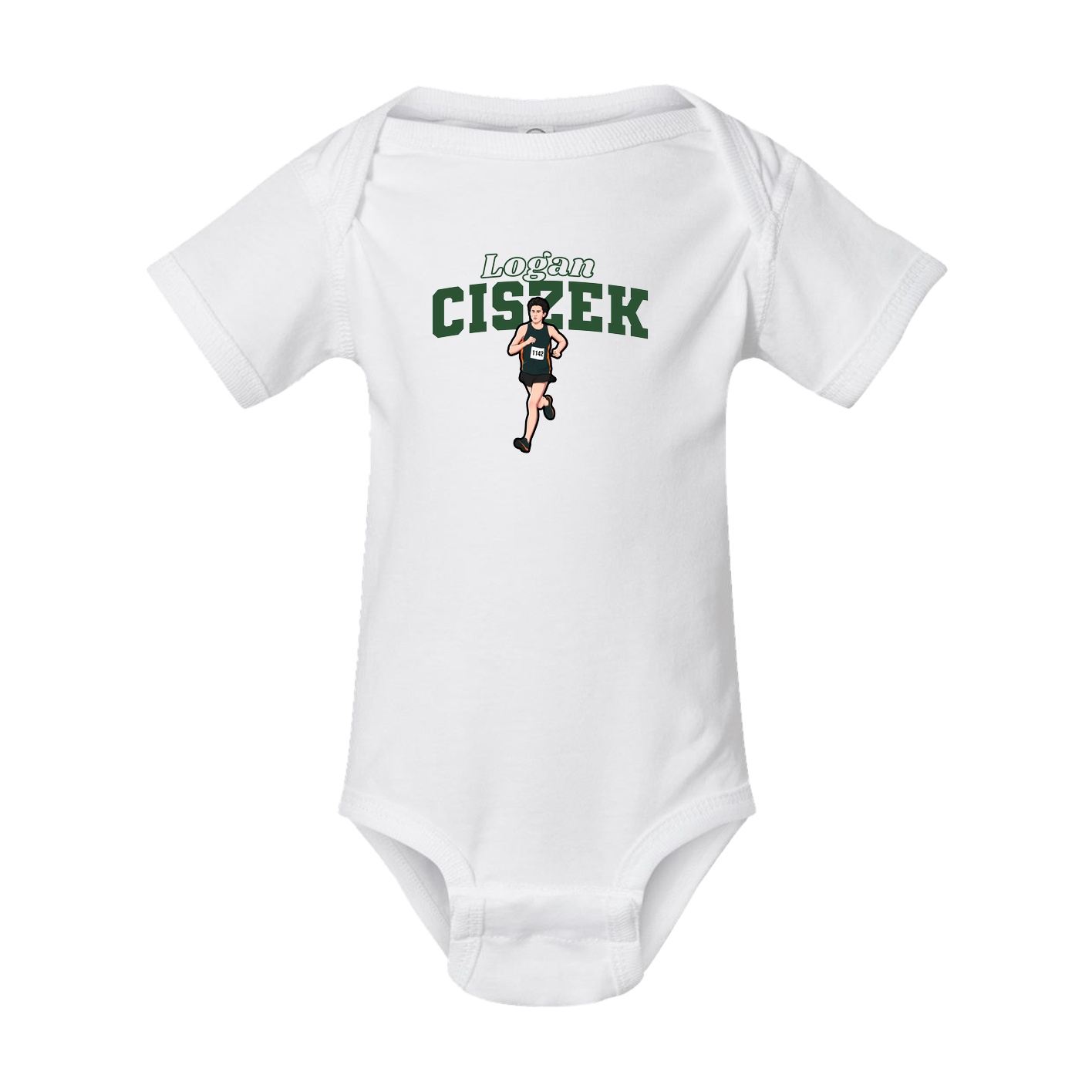 Baby Onesie — Name Arch in White