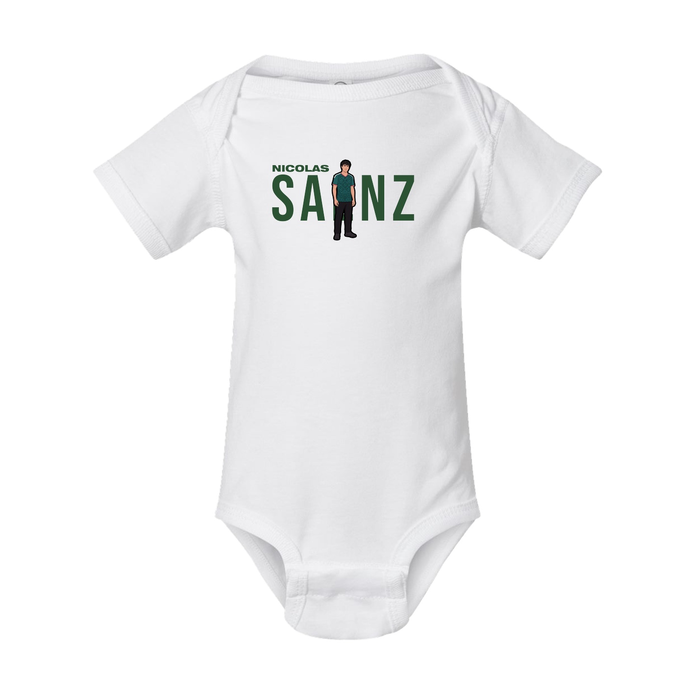 Baby Onesie — Player Name in White