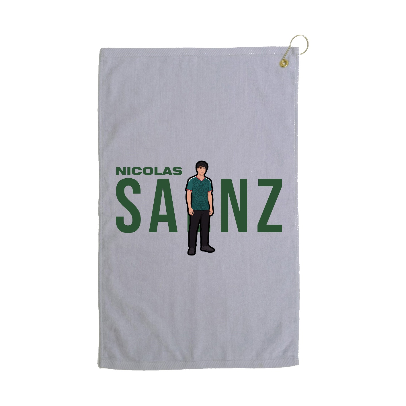 Golf Towel — Player Name in Grey