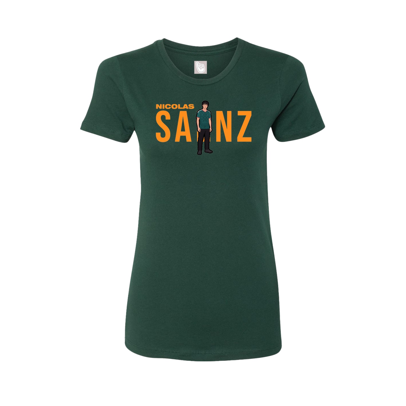 Fitted Women's Tee — Player Name in Green