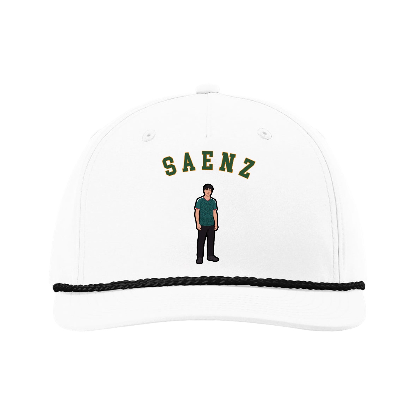 Five-Panel Classic Rope Cap — Shirsey Arch in White