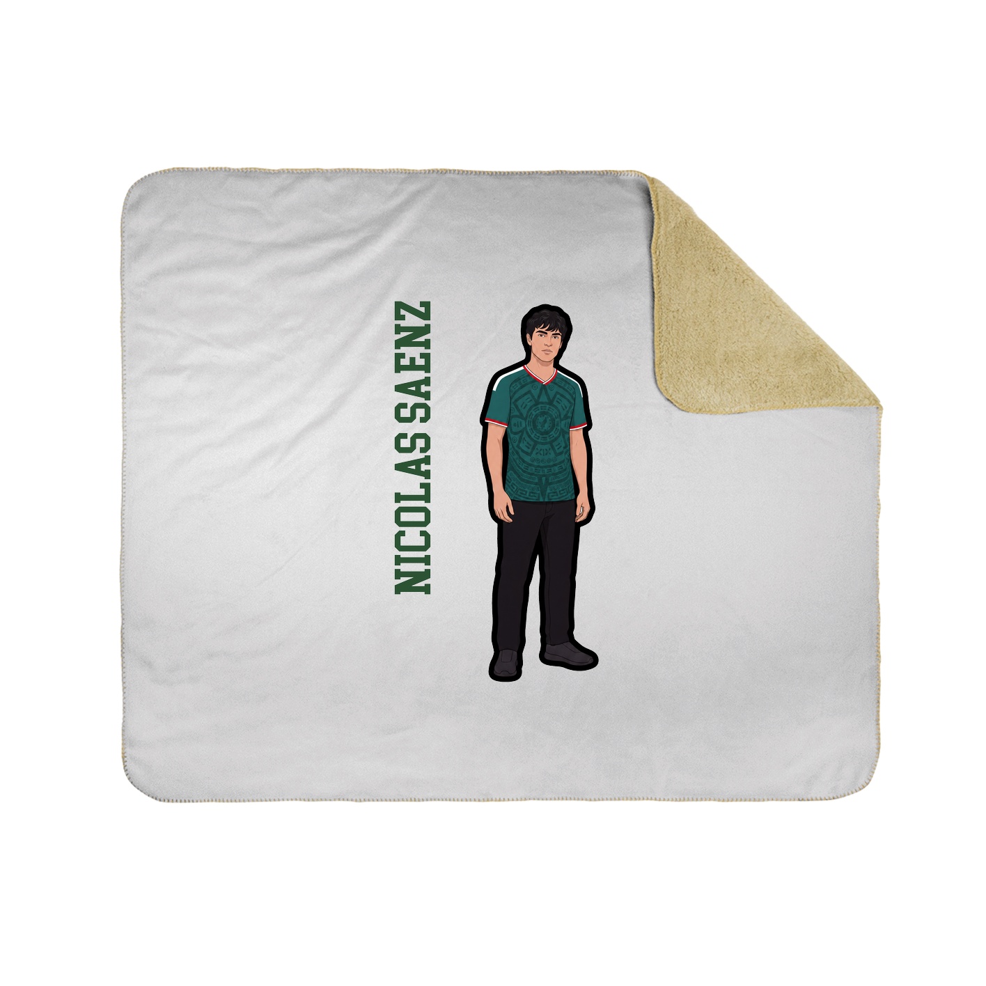 Throw Blanket — Name Vertical in White