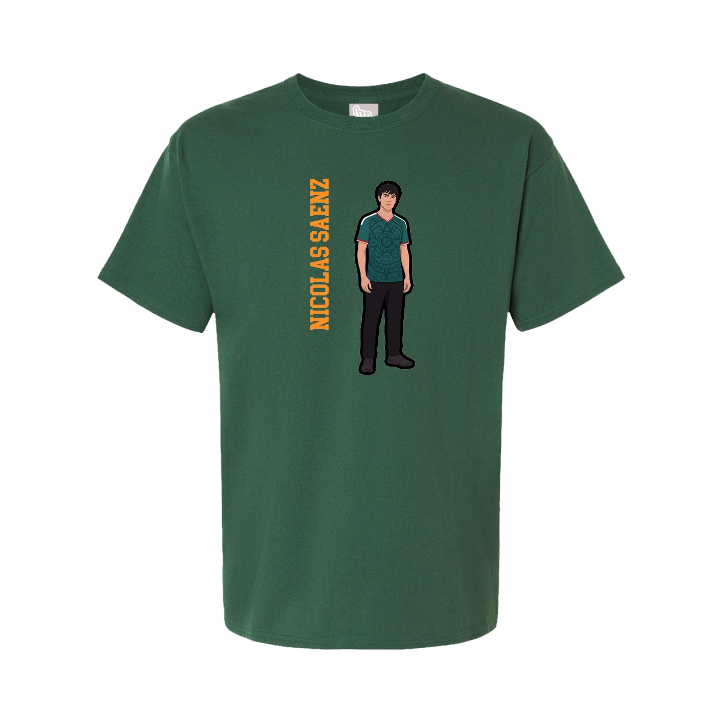 Youth Tee — Name Vertical in Green