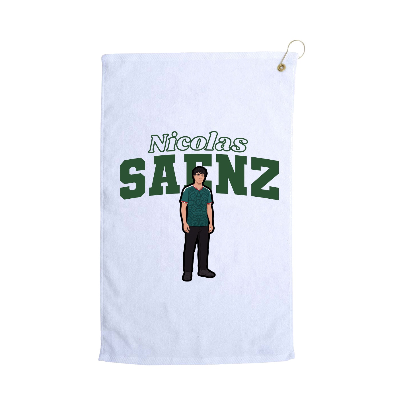 Golf Towel — Name Arch in White