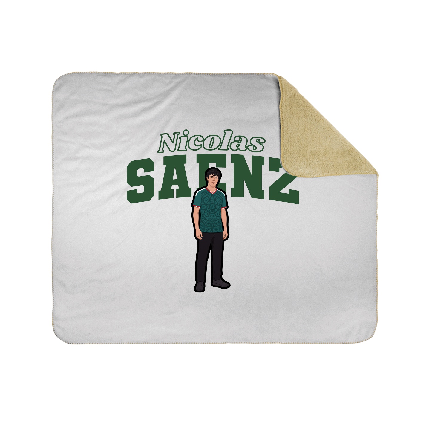 Throw Blanket — Name Arch in White