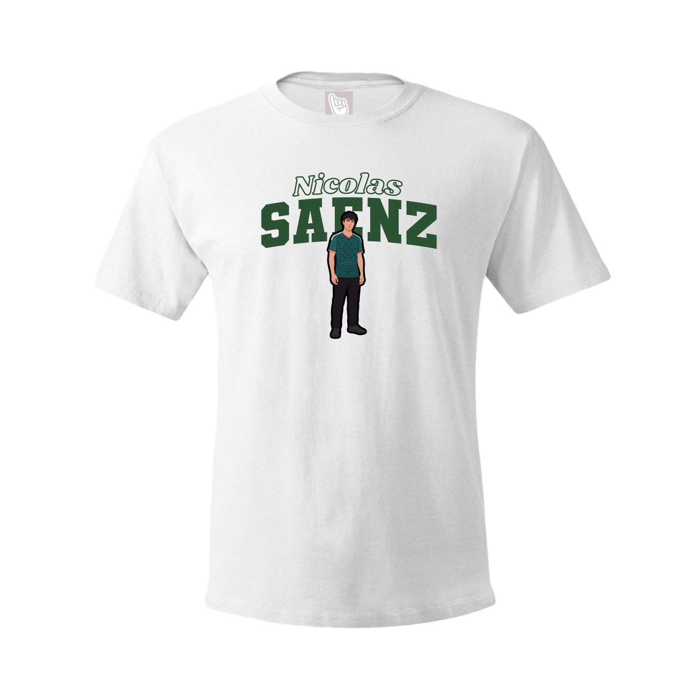 Youth Tee — Name Arch in White
