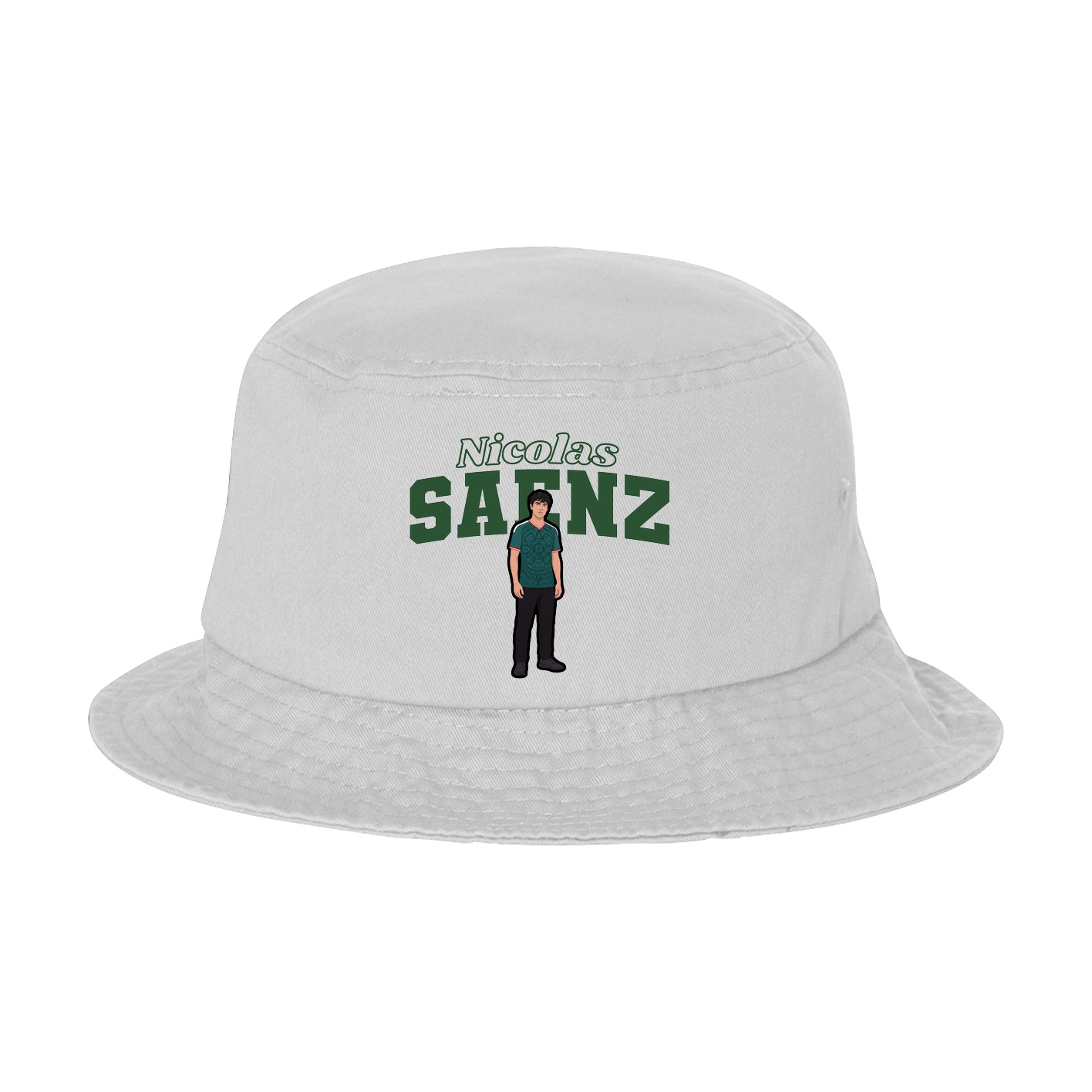 Bucket Cap — Name Arch in White