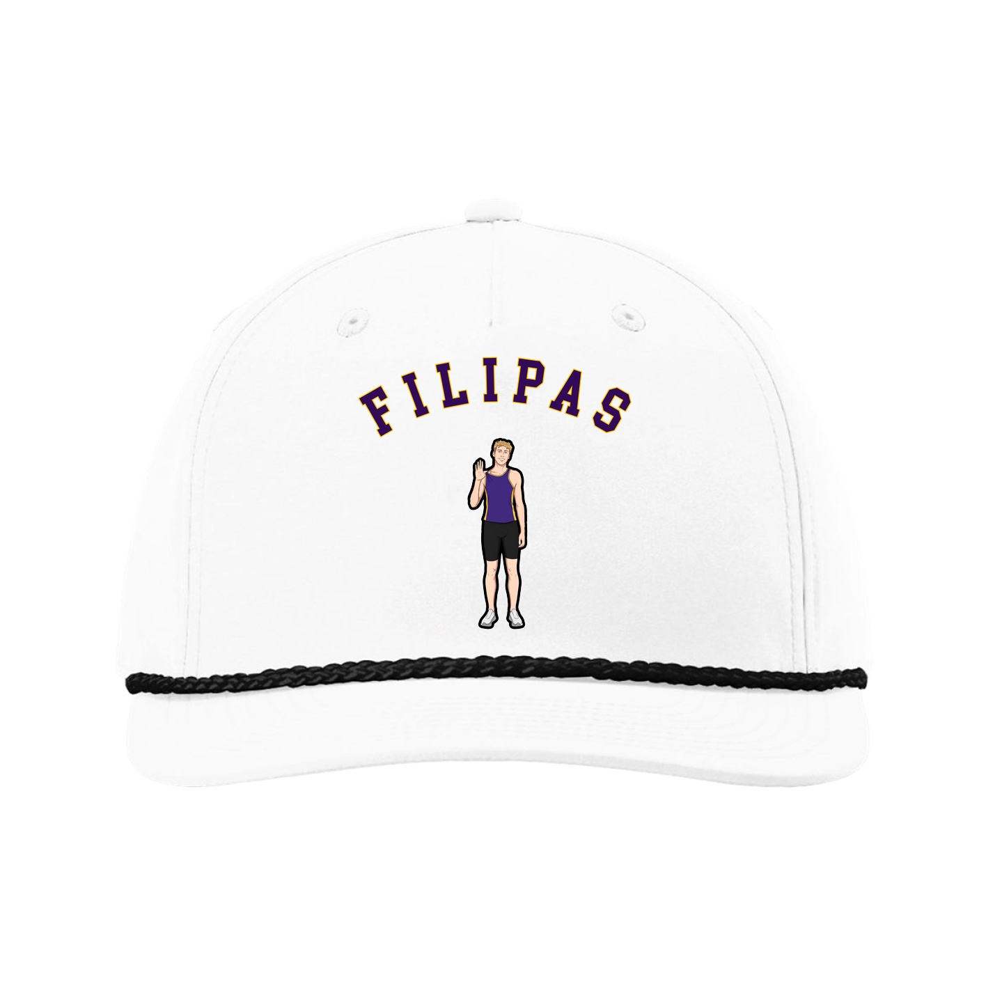 Five-Panel Classic Rope Cap — Shirsey Arch in White