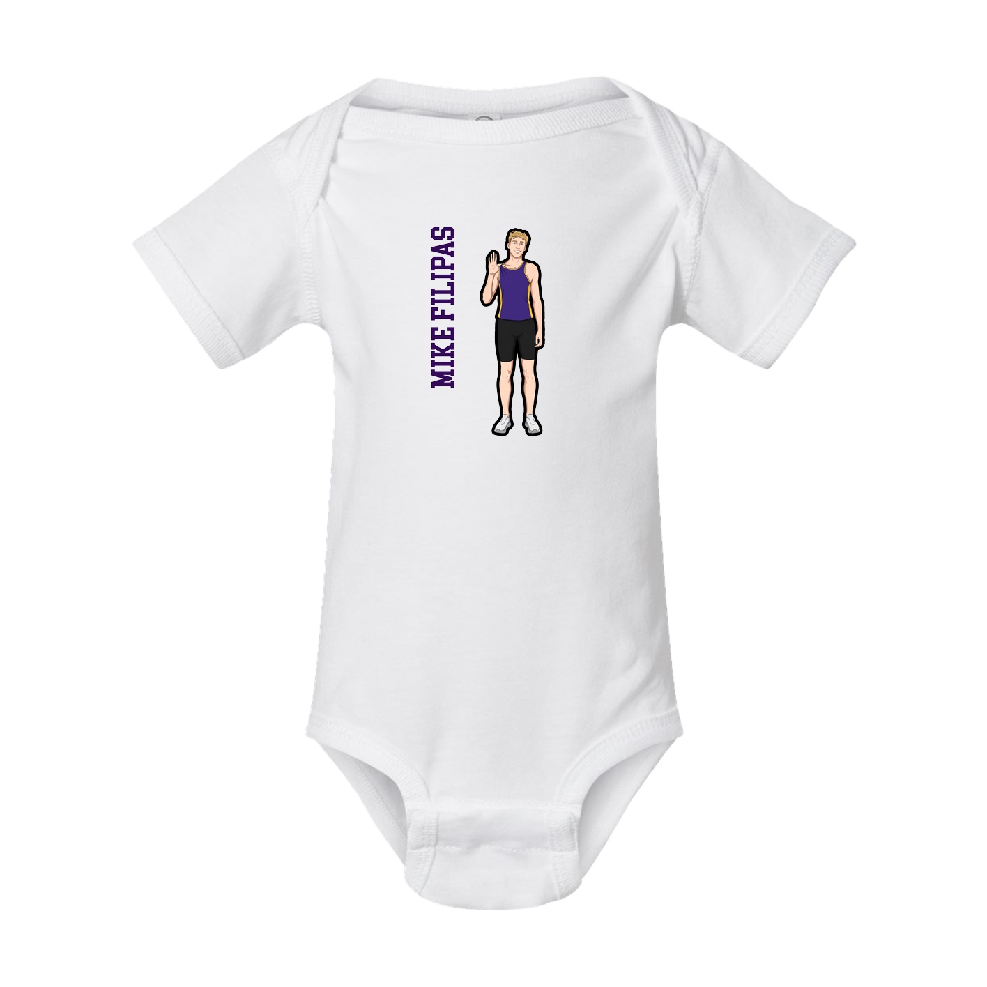 Baby Onesie — Name Vertical in White