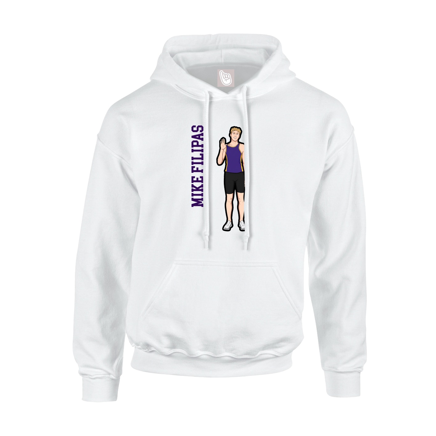 Youth Hoodie — Name Vertical in White