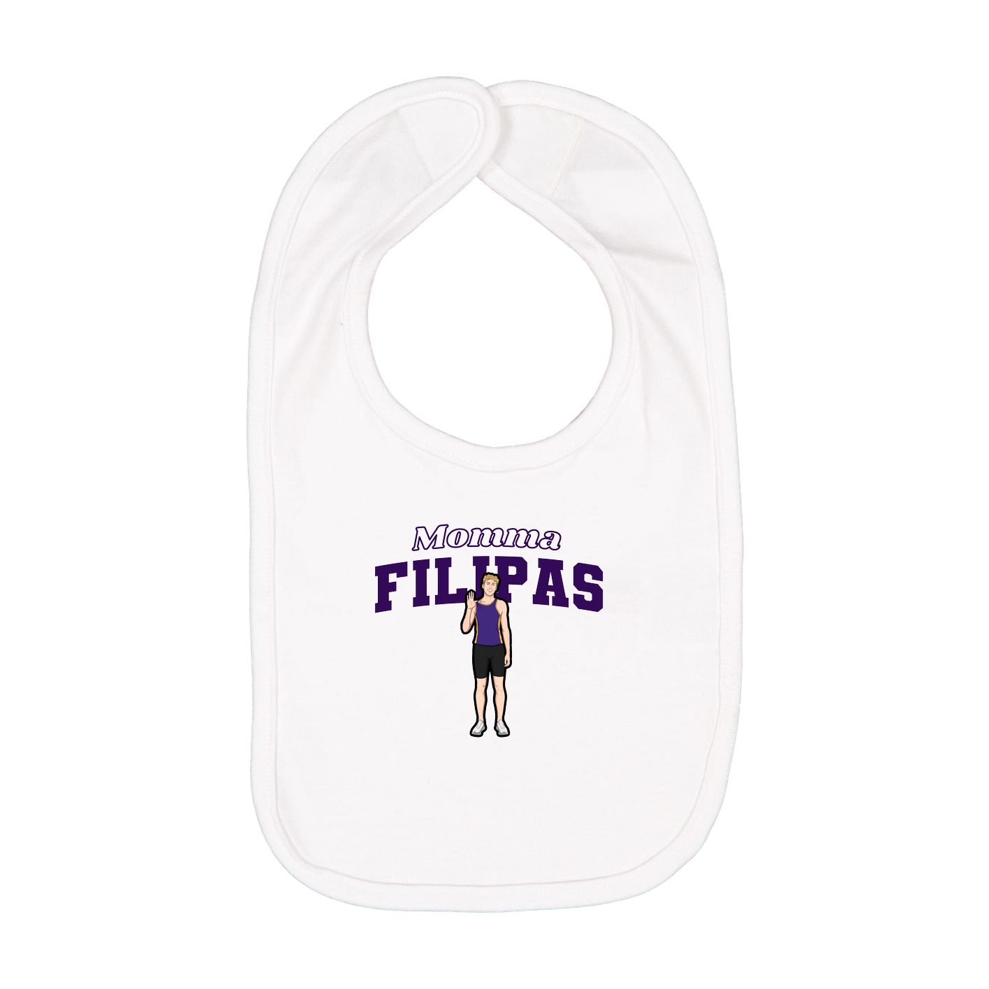 Infant Bib — Mothers Day Block in White
