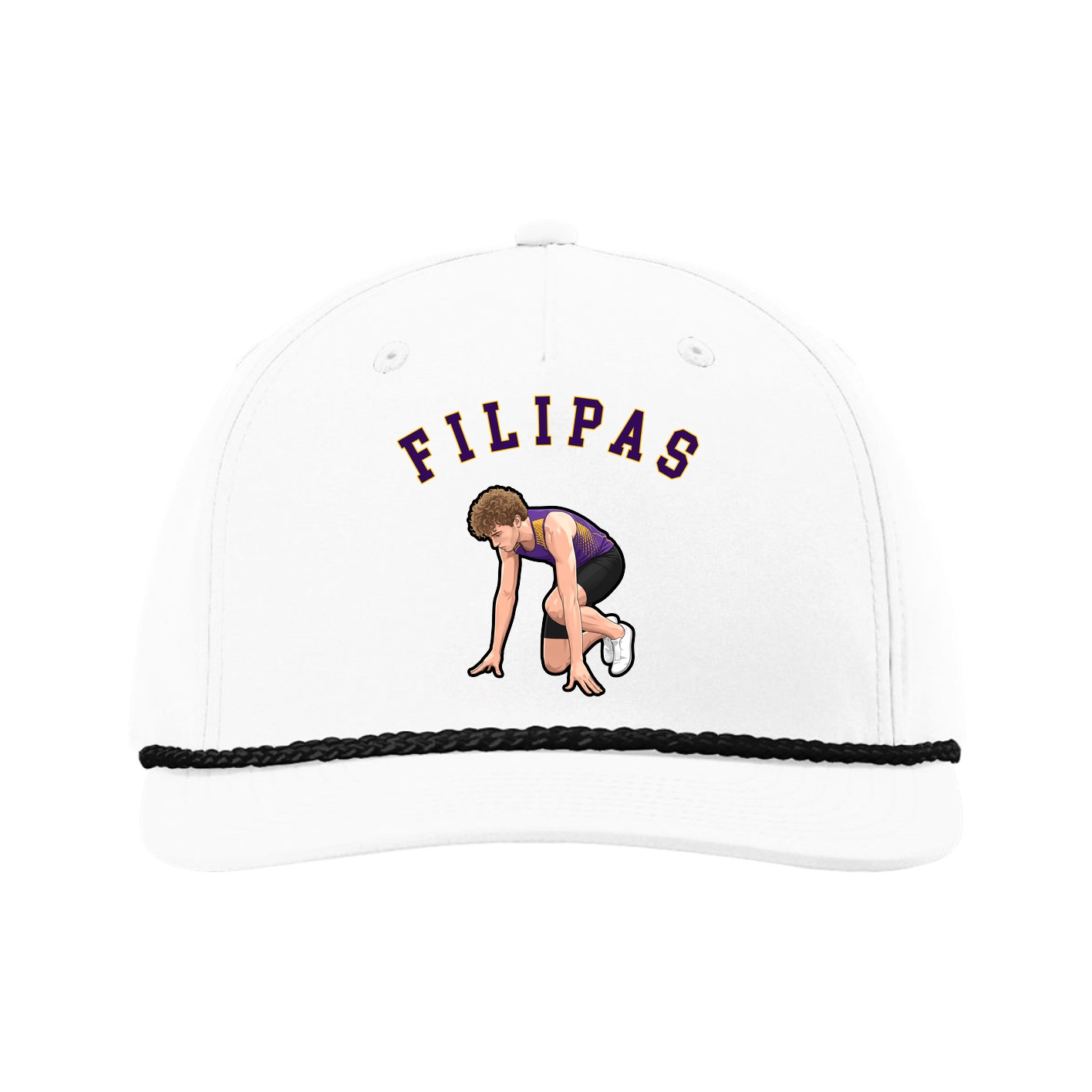 Five-Panel Classic Rope Cap — Shirsey Arch in White