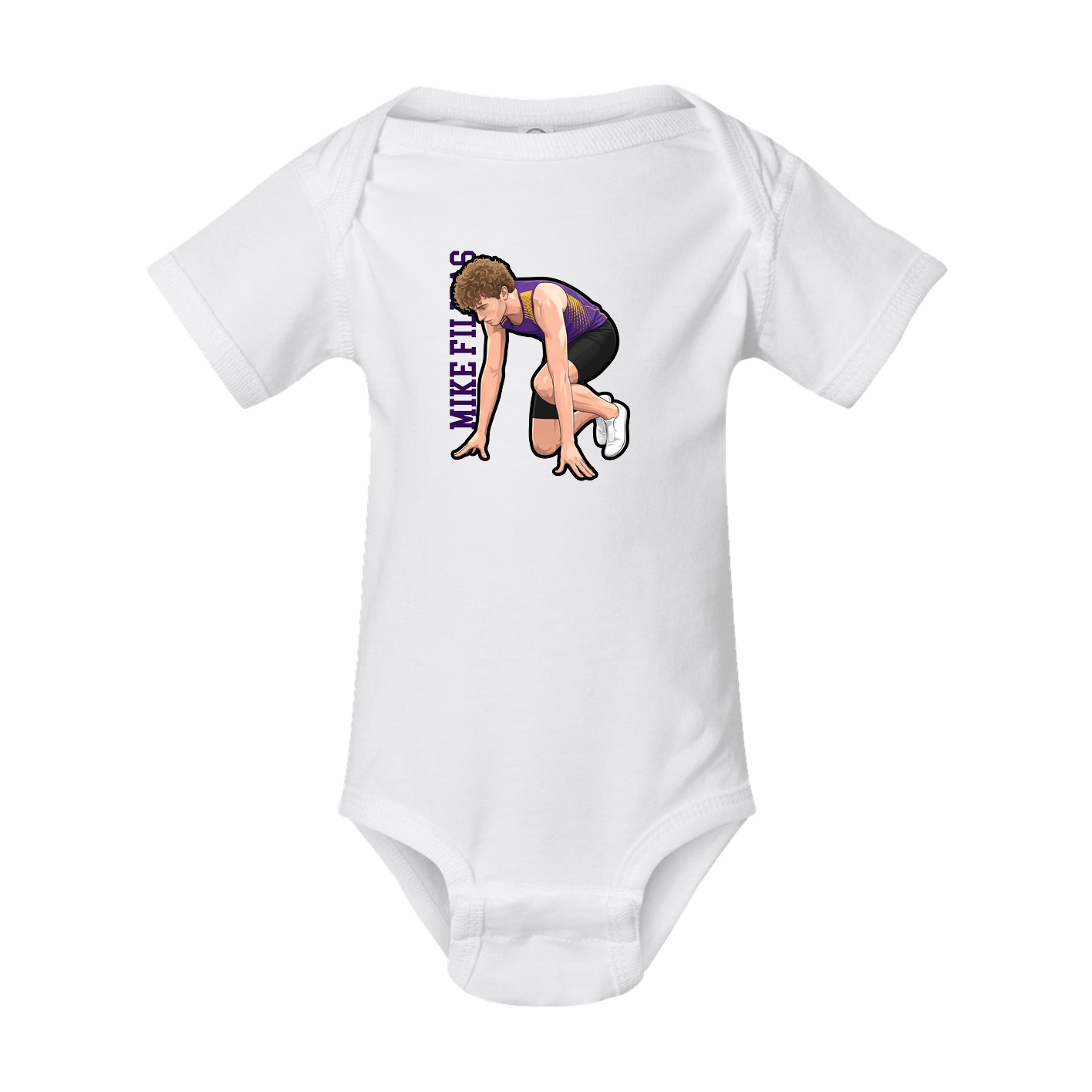 Baby Onesie — Name Vertical in White