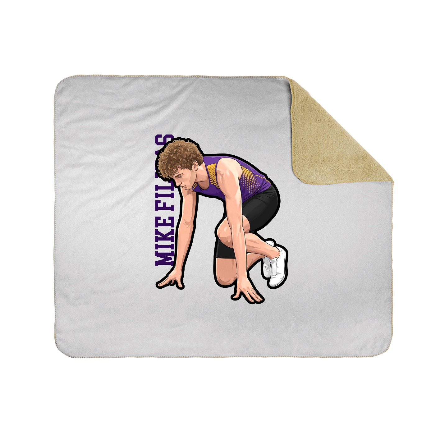 Throw Blanket — Name Vertical in White