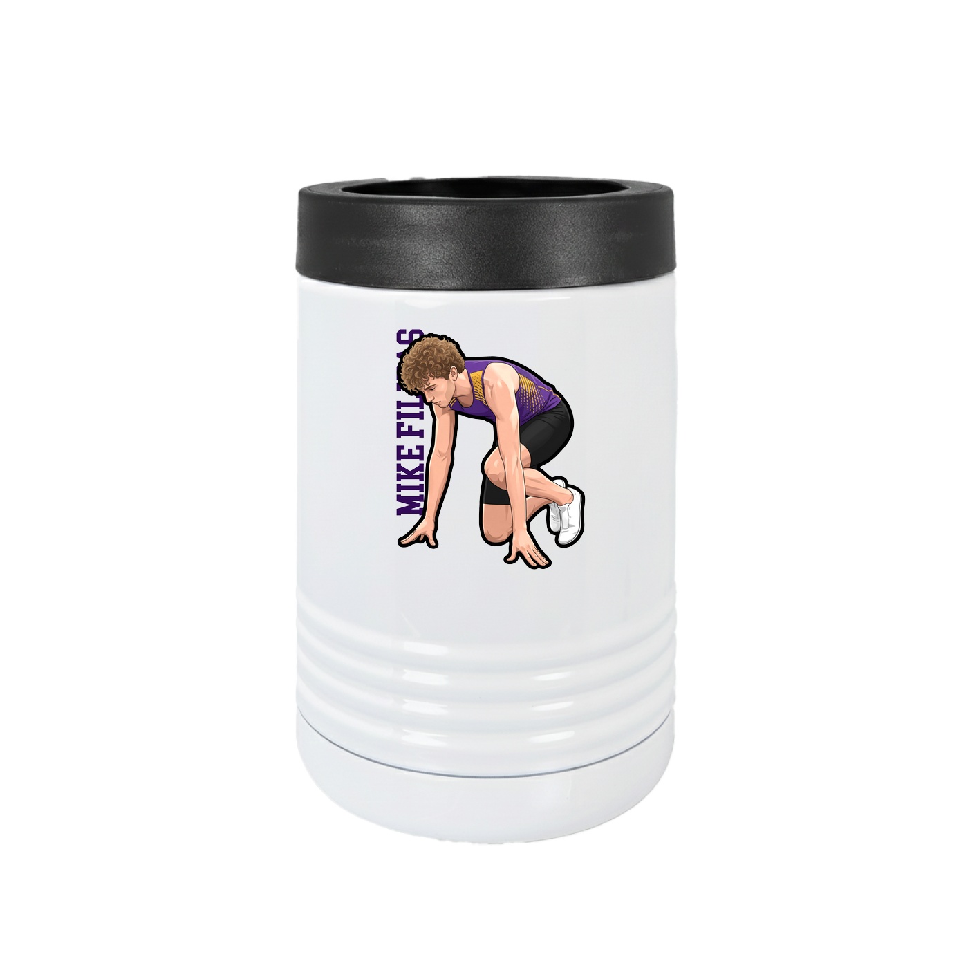 Beverage Holder — Name Vertical in White