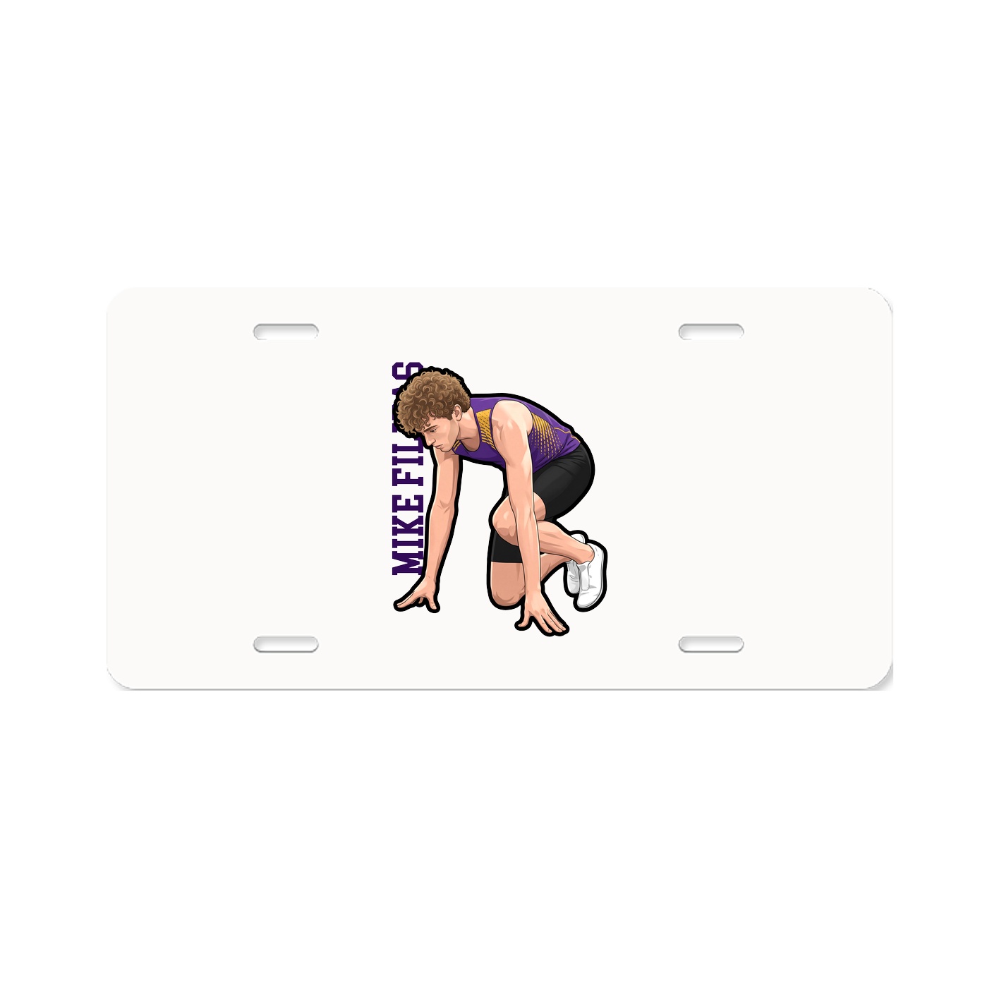 License Plate — Name Vertical in Classic