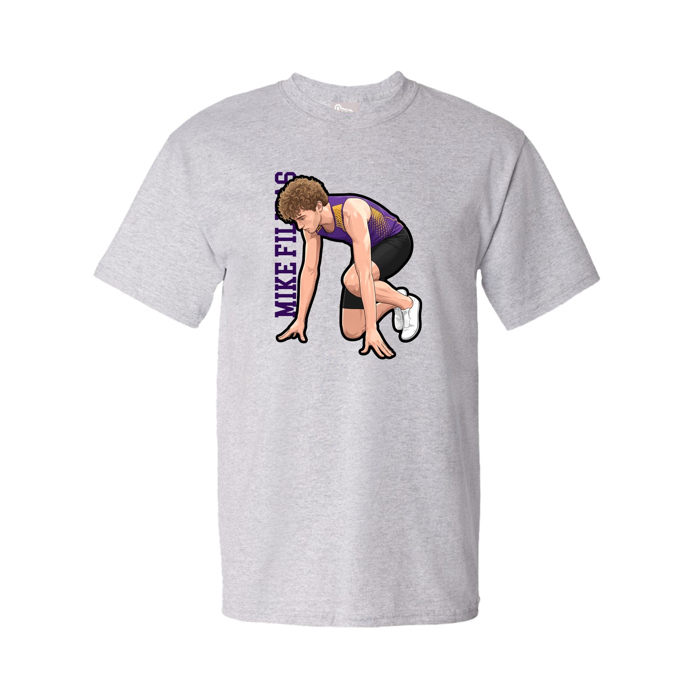 Tee — Name Vertical in Grey