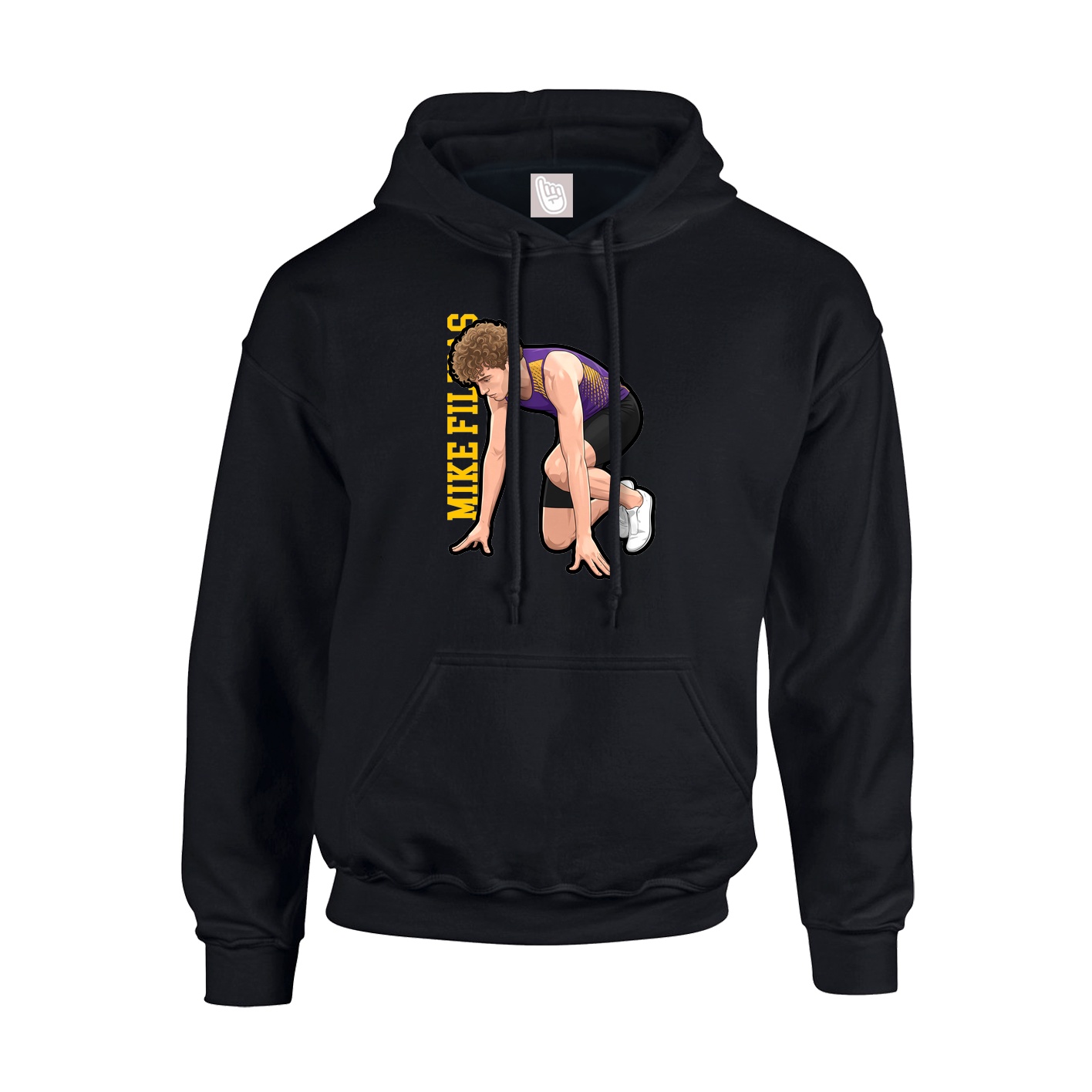 Youth Hoodie — Name Vertical in Black