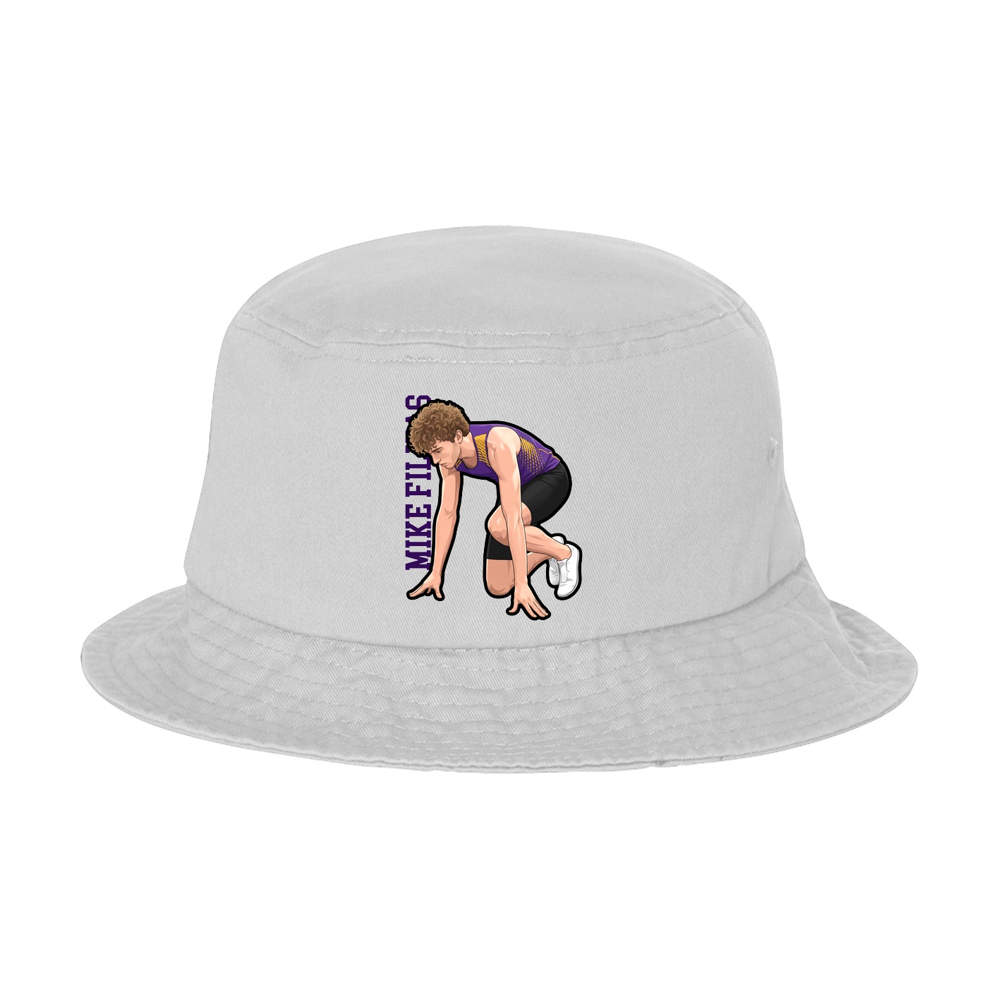 Bucket Cap — Name Vertical in White