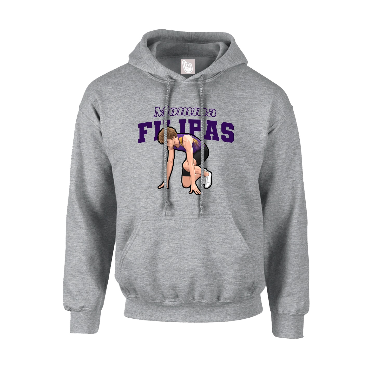 Youth Hoodie — Mothers Day Block in Grey