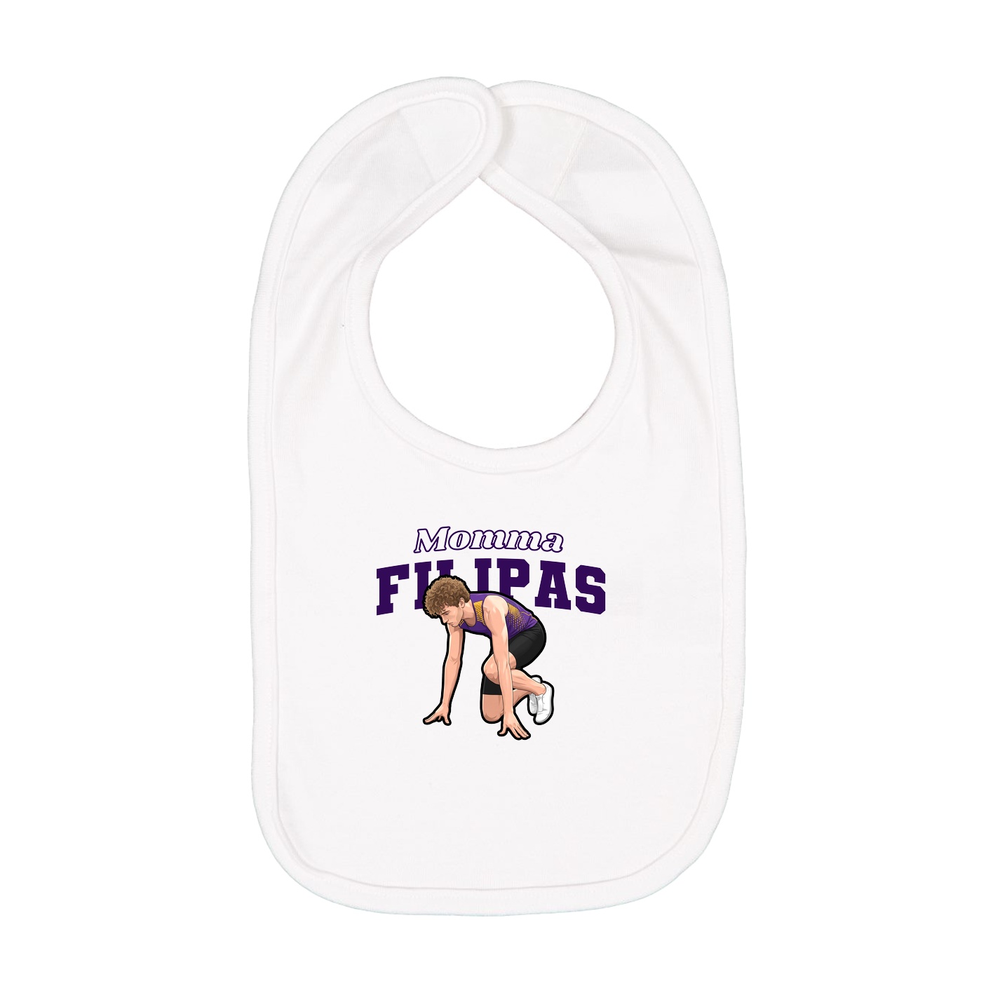 Infant Bib — Mothers Day Block in White