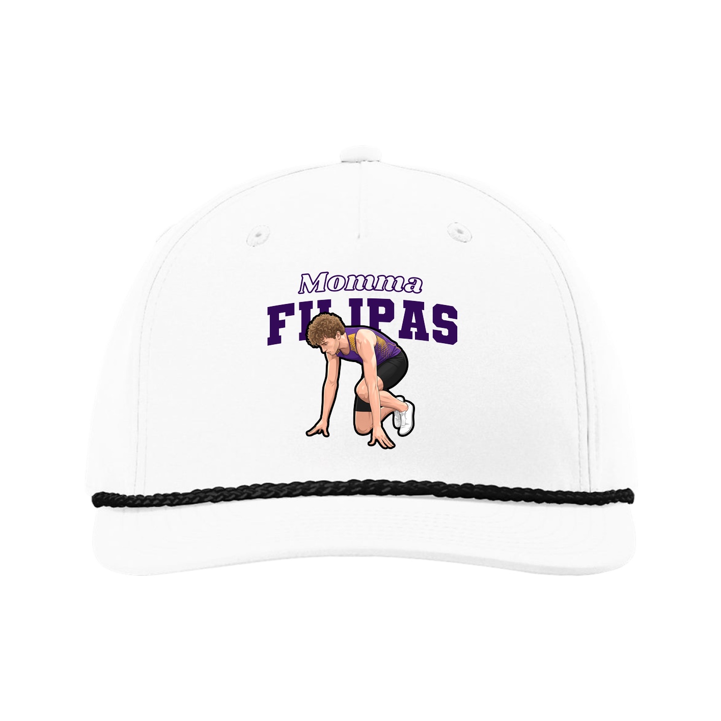 Five-Panel Classic Rope Cap — Mothers Day Block in White