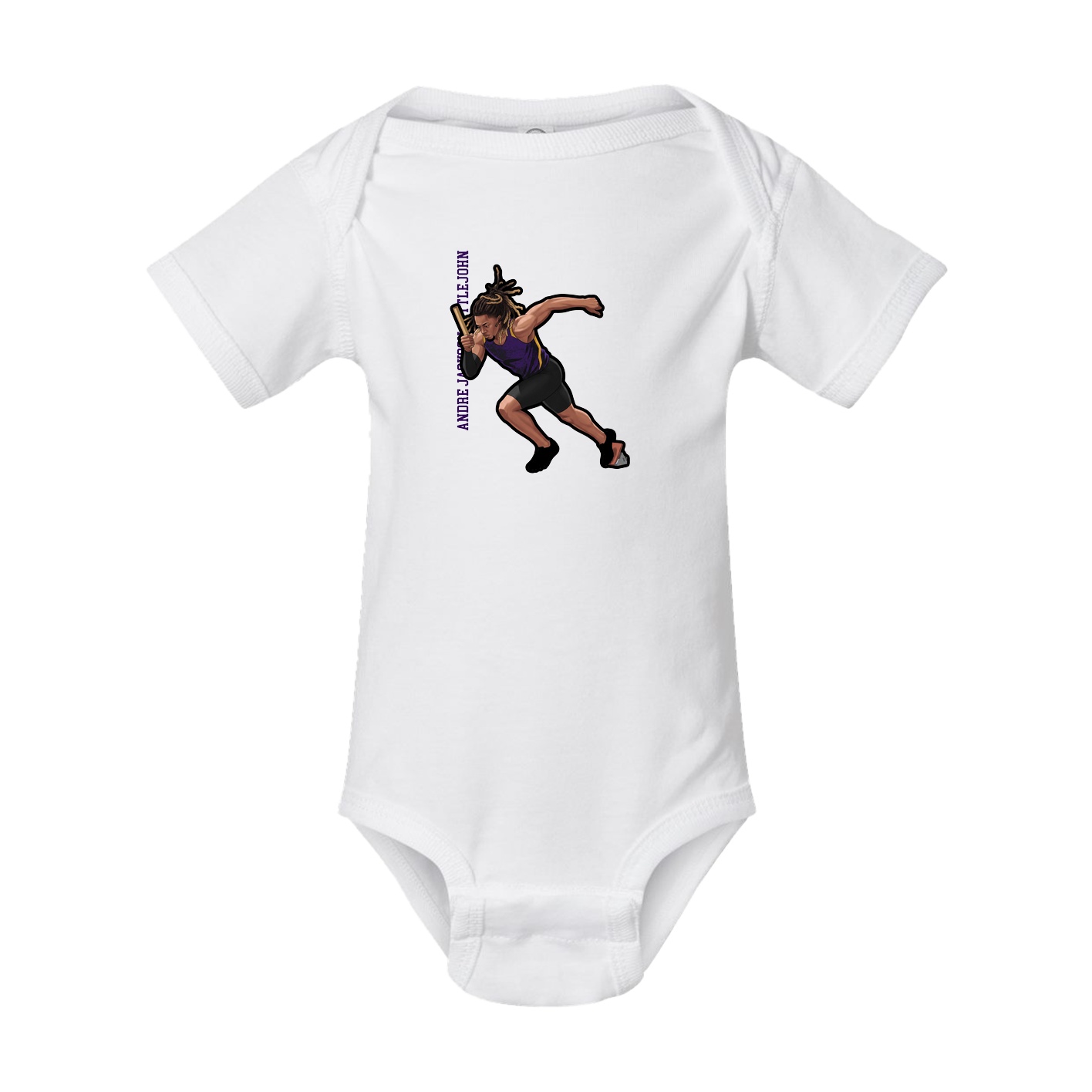 Baby Onesie — Name Vertical in White