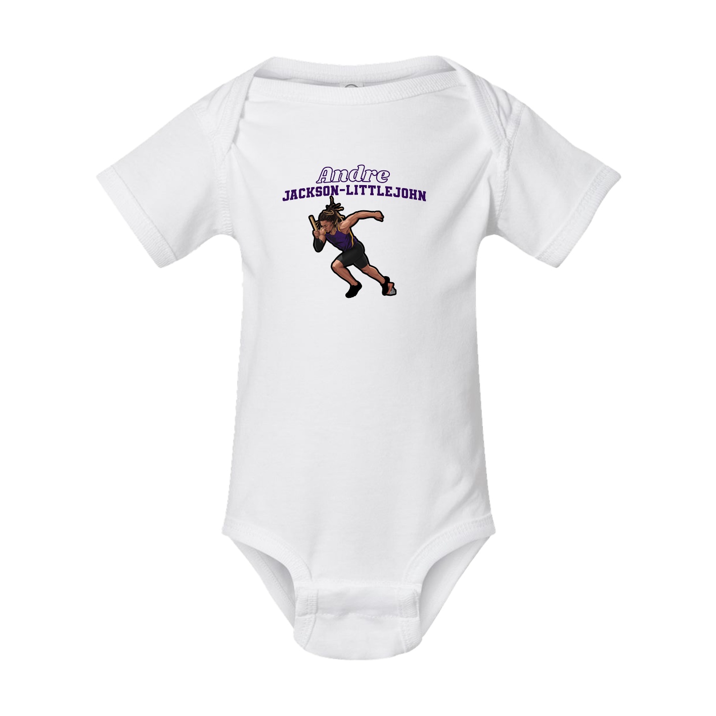 Baby Onesie — Name Arch in White