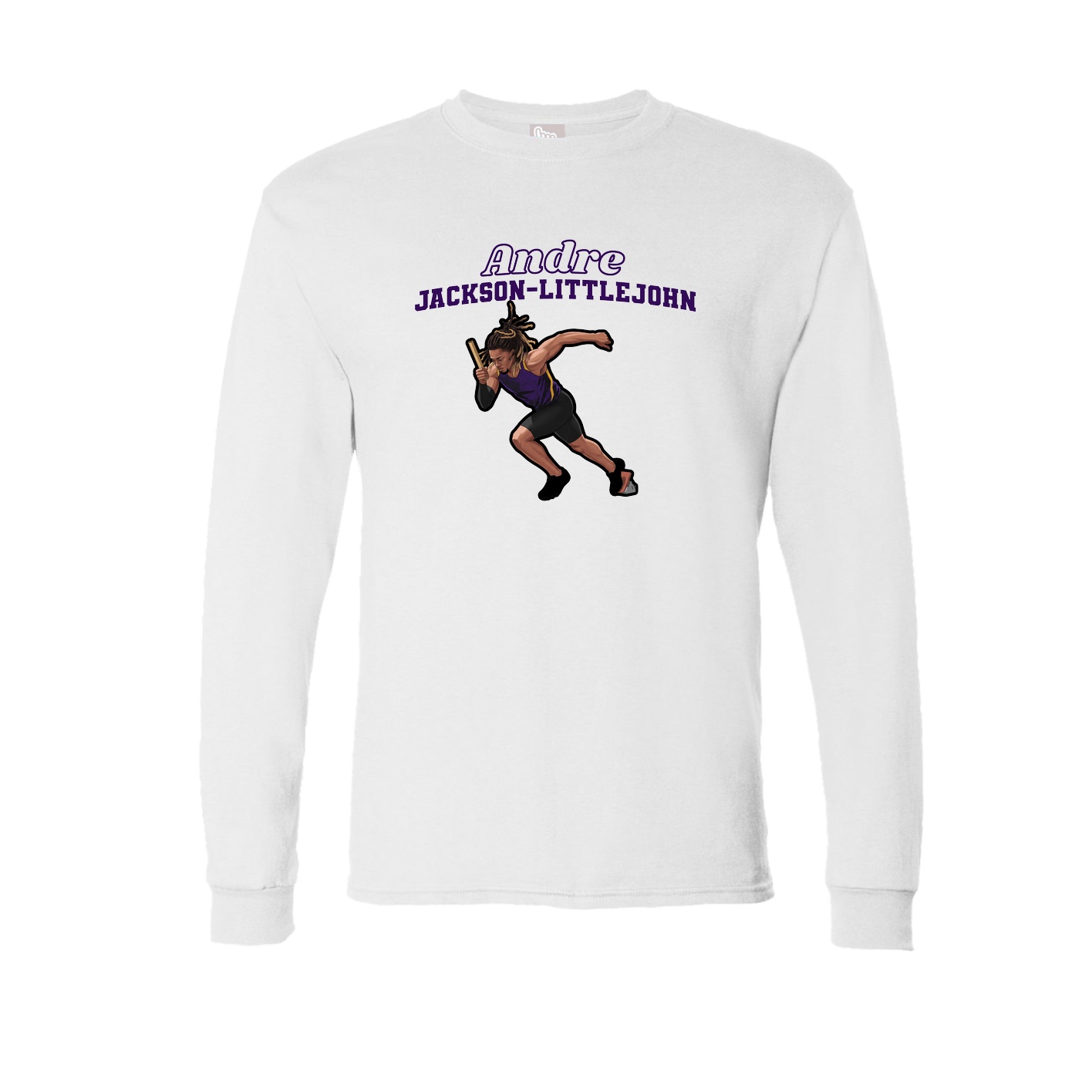 Long Sleeve Tee — Name Arch in White