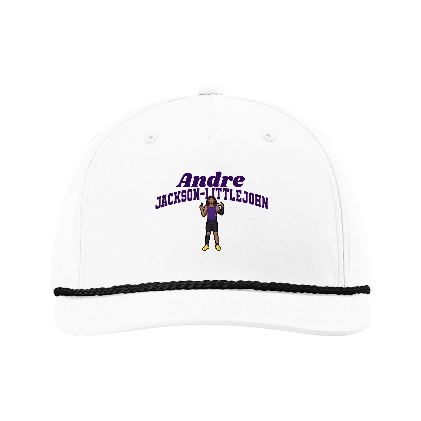 Five-Panel Classic Rope Cap — Signature Arch in White