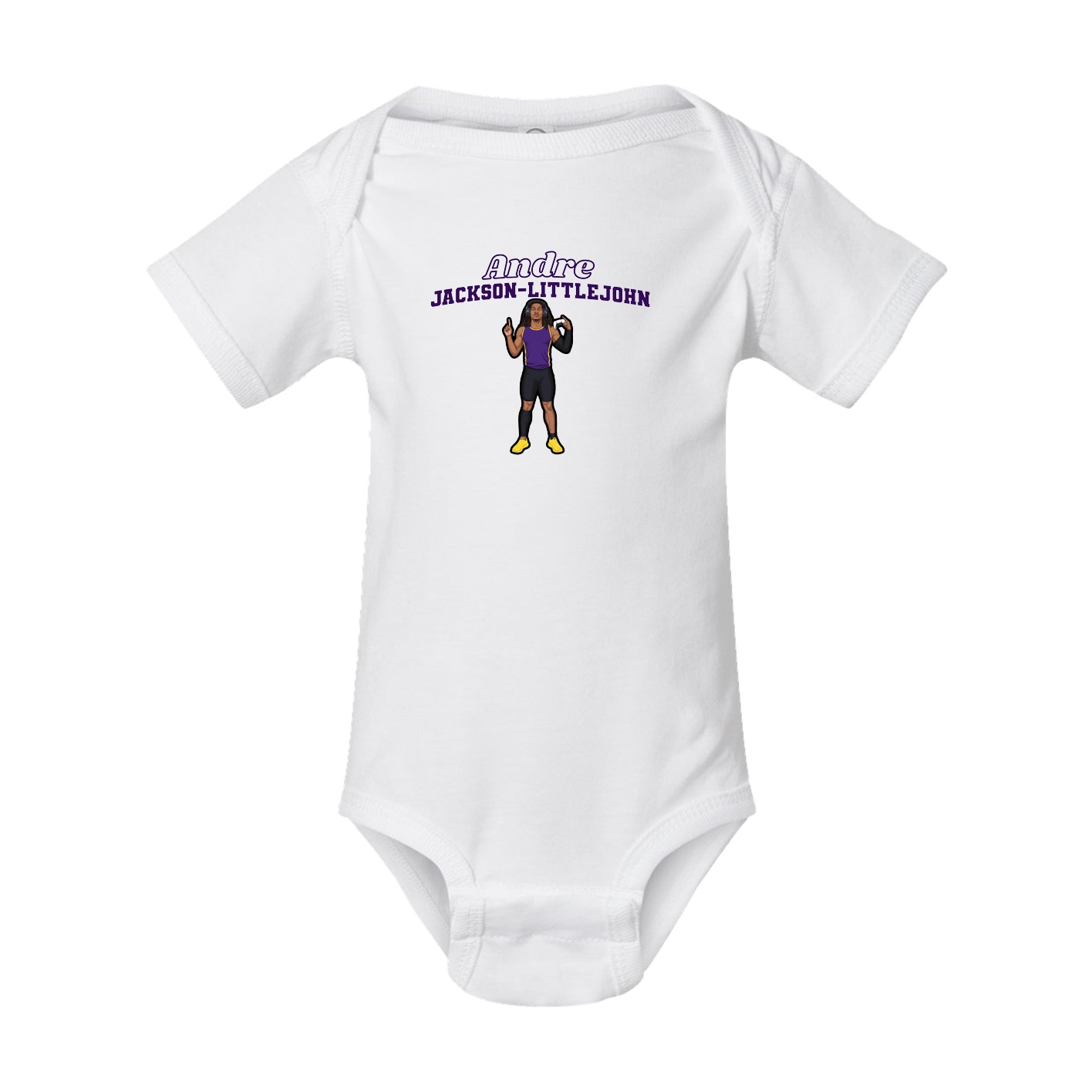 Baby Onesie — Name Arch in White