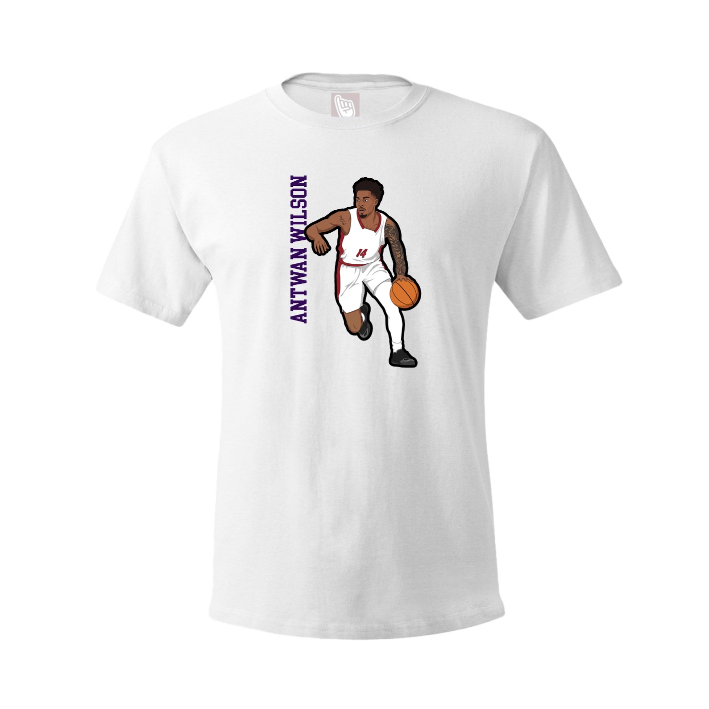 Tee — Name Vertical in White
