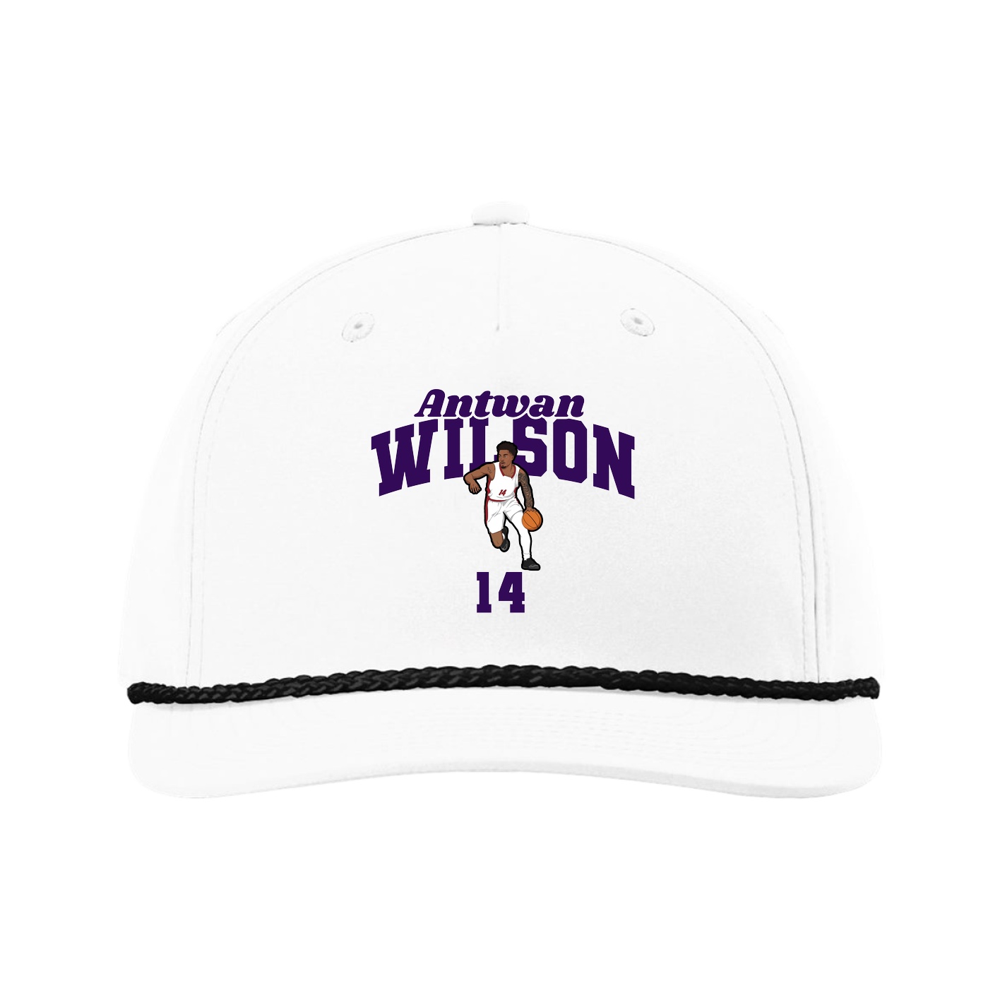 Five-Panel Classic Rope Cap — Signature Arch in White