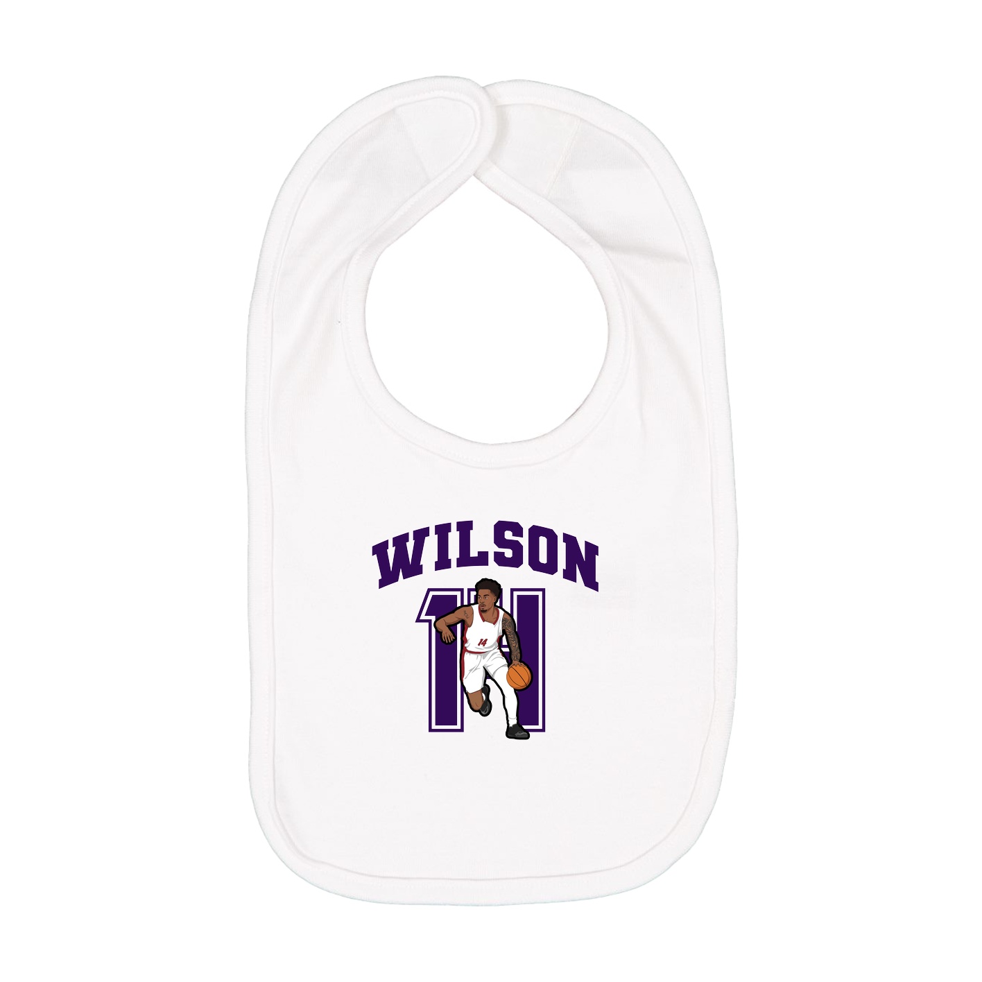 Infant Bib — Number in White