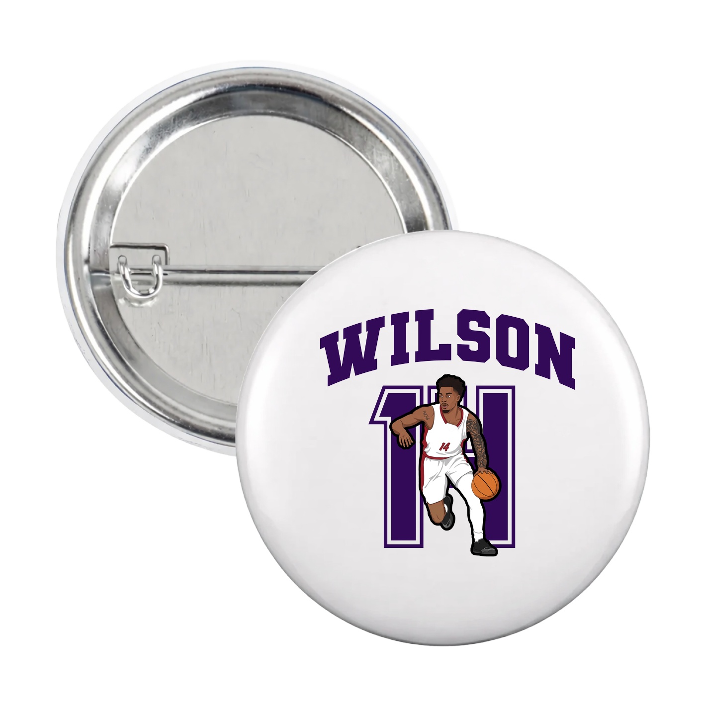 Game Day Button — Number in White