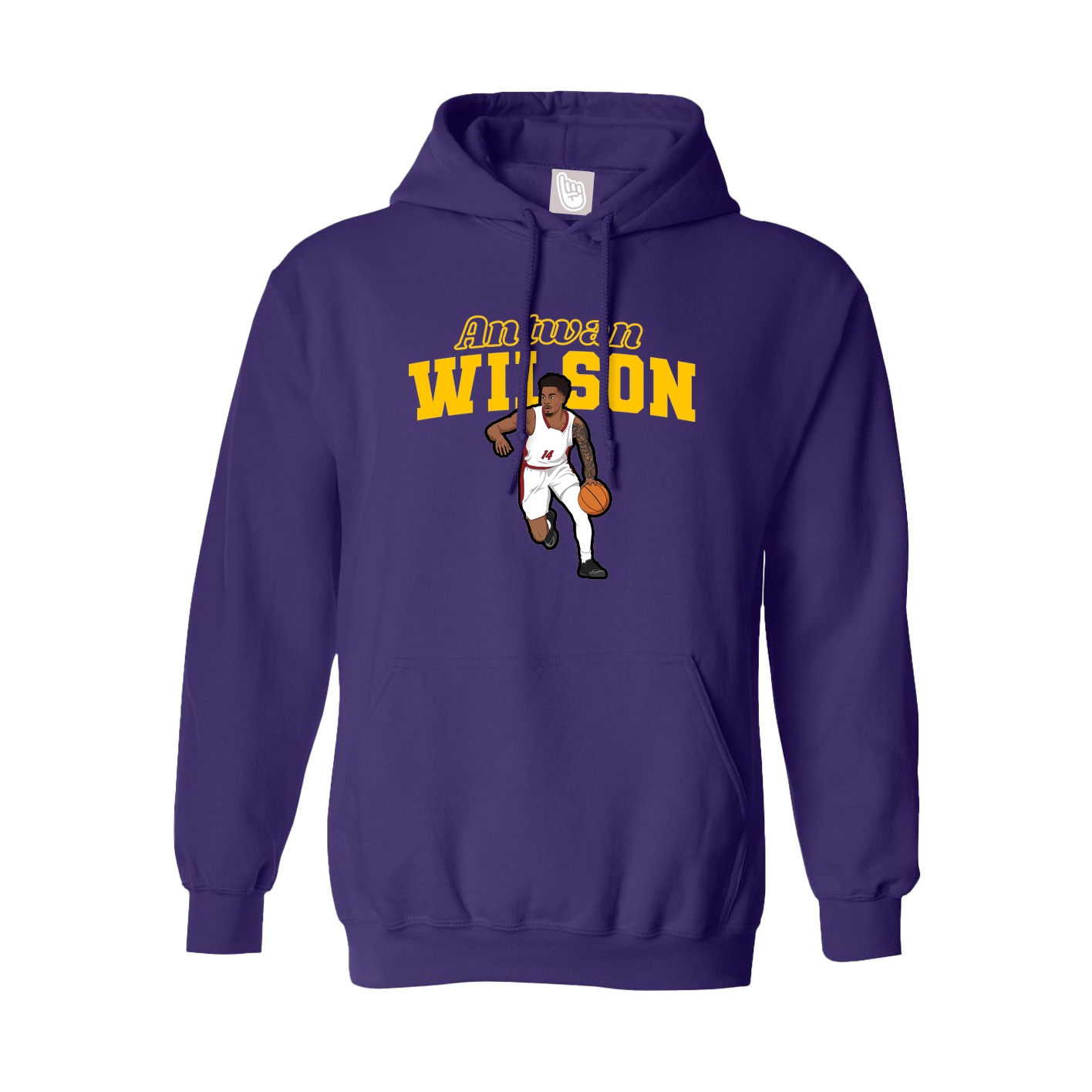 Youth Hoodie — Name Arch in Purple