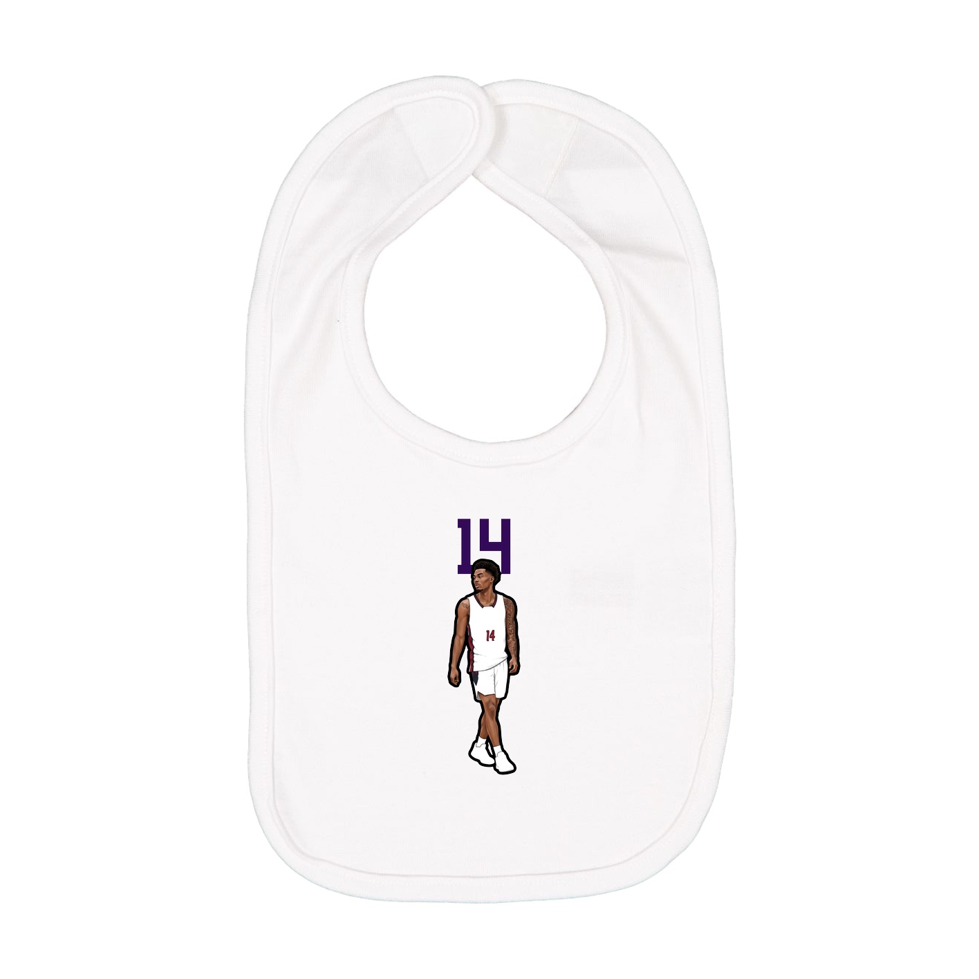 Infant Bib — Number Top in White