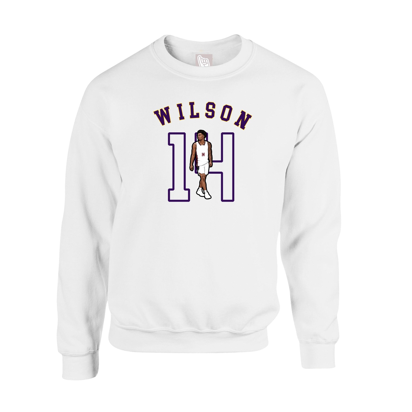 Fleece Crew — Shirsey Arch in White