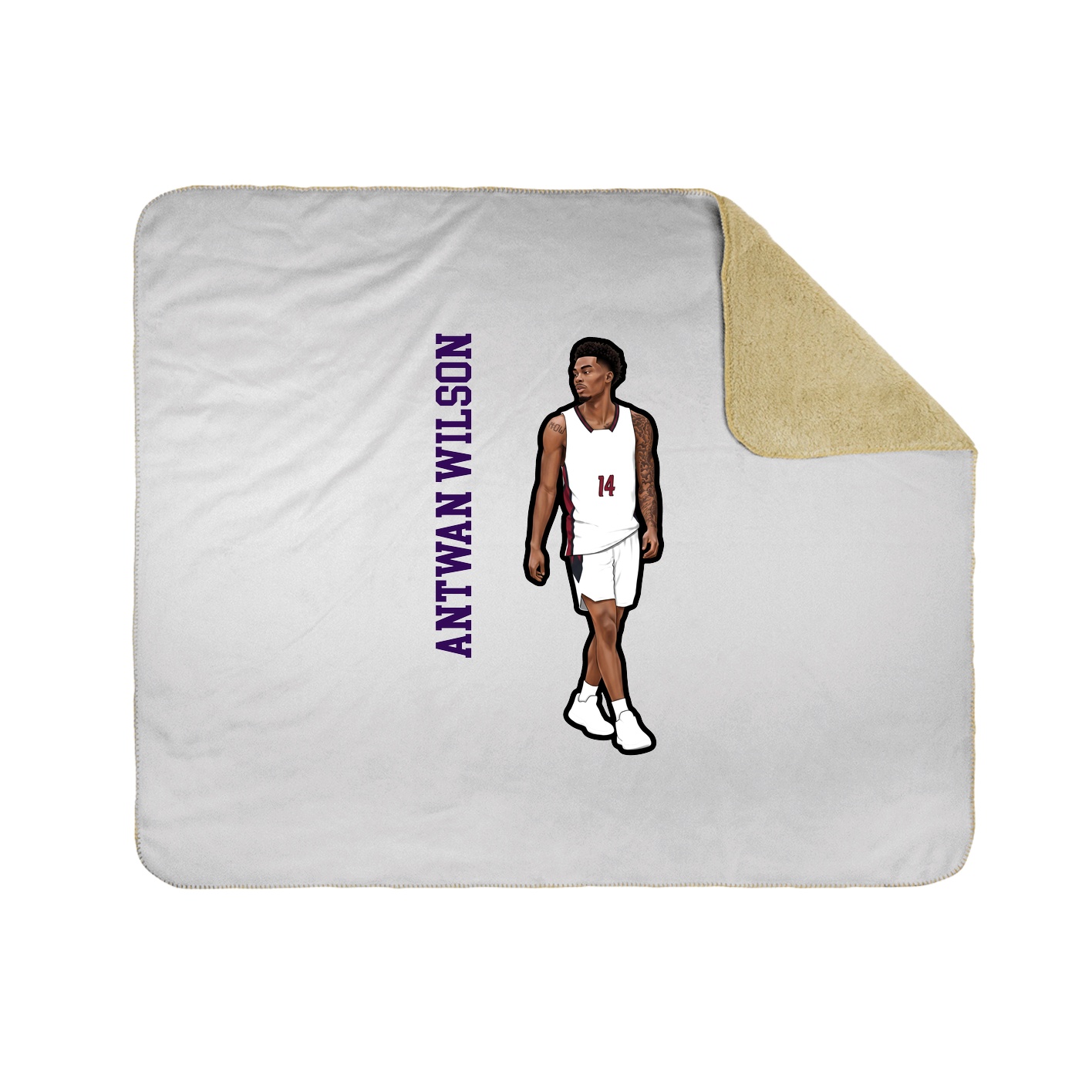 Throw Blanket — Name Vertical in White