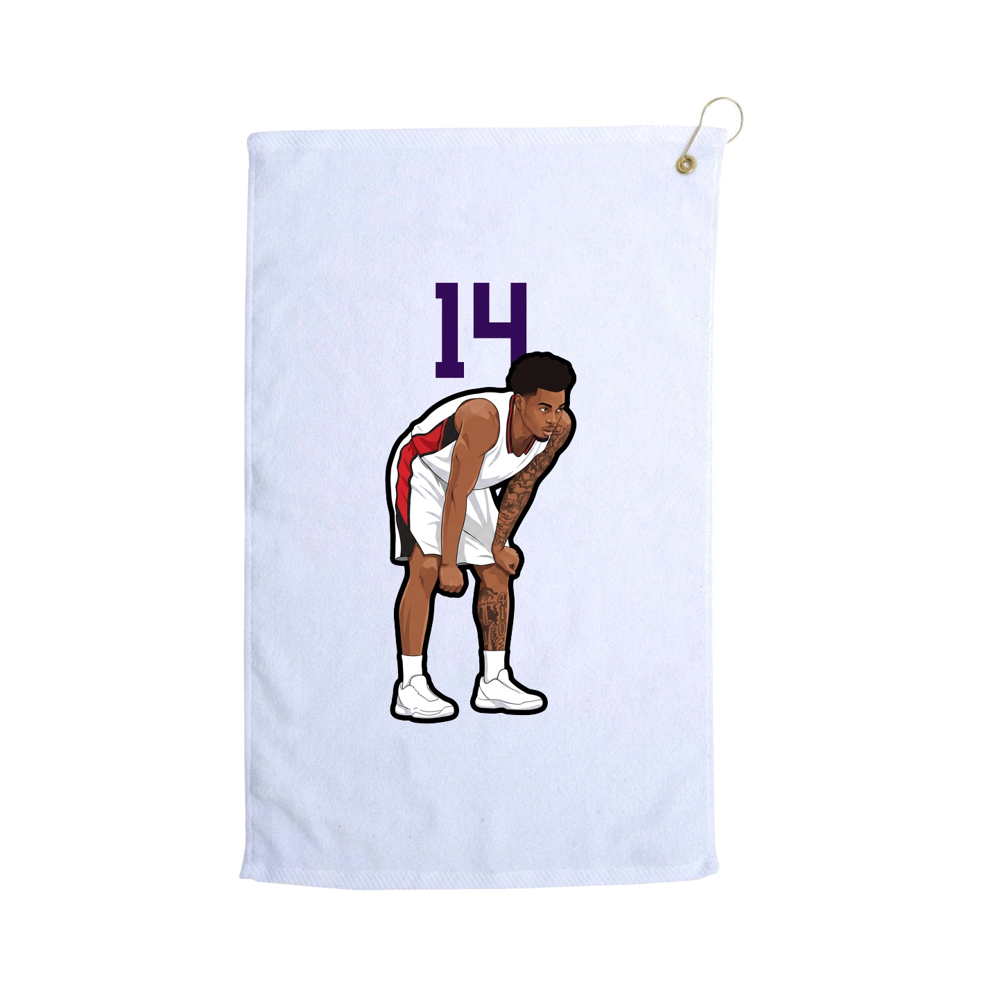 Golf Towel — Number Top in White