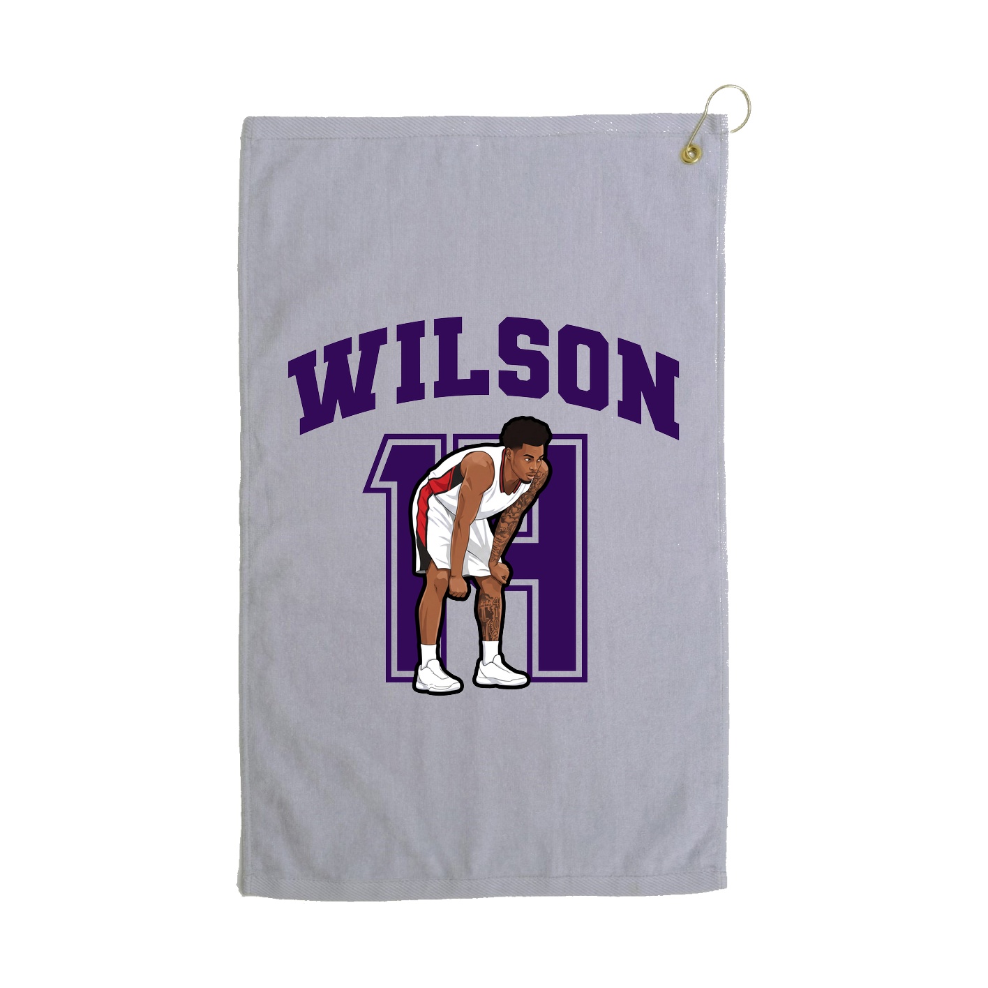 Golf Towel — Number in Grey