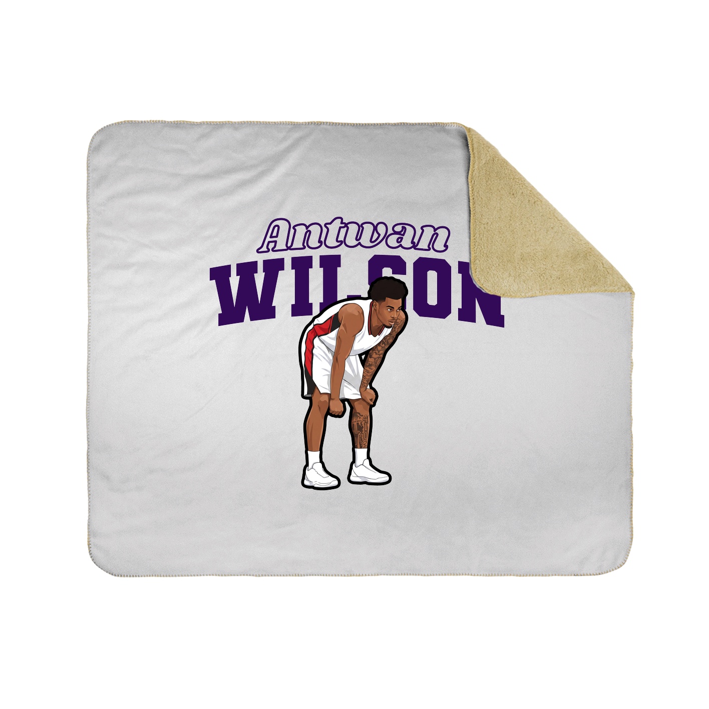 Throw Blanket — Name Arch in White