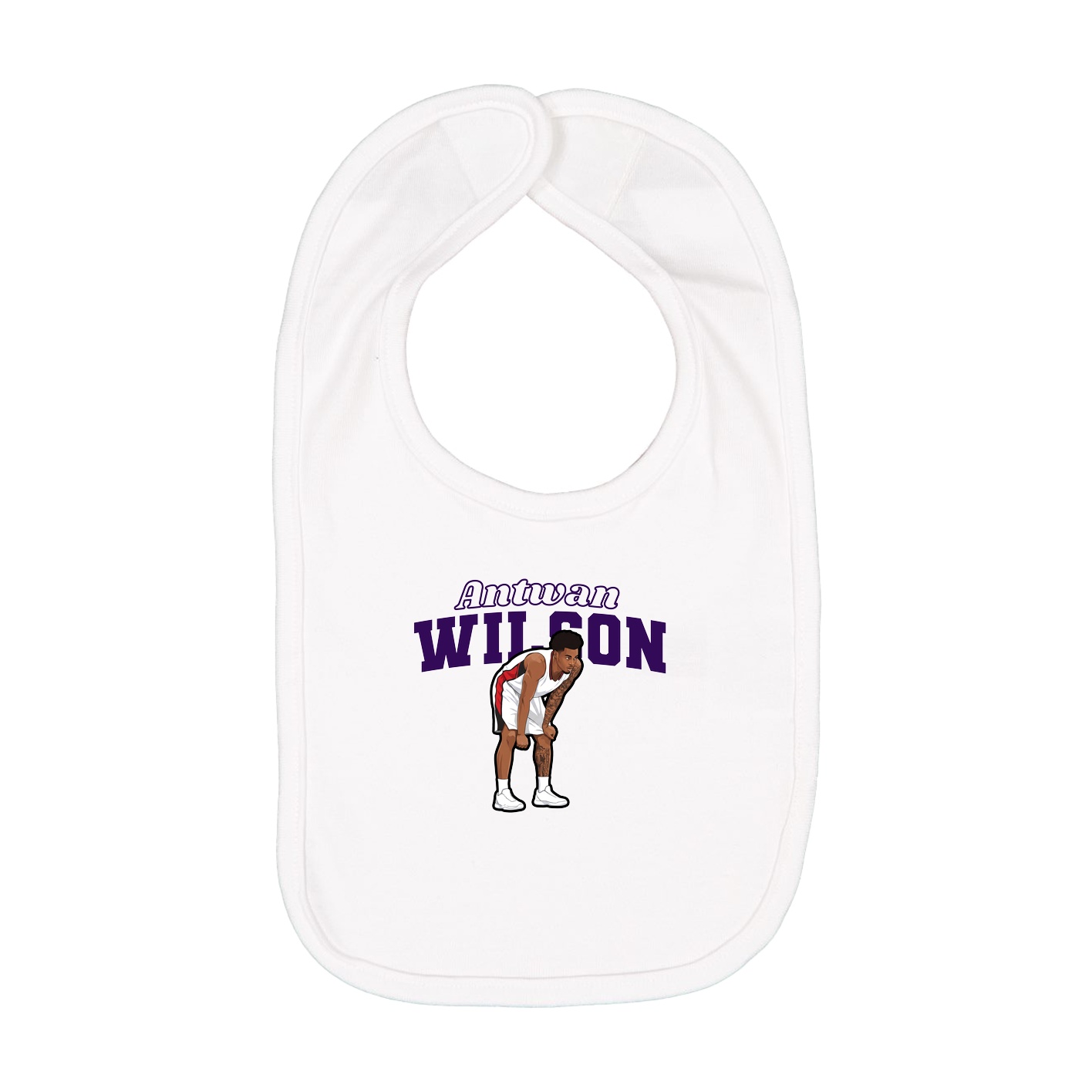 Infant Bib — Name Arch in White