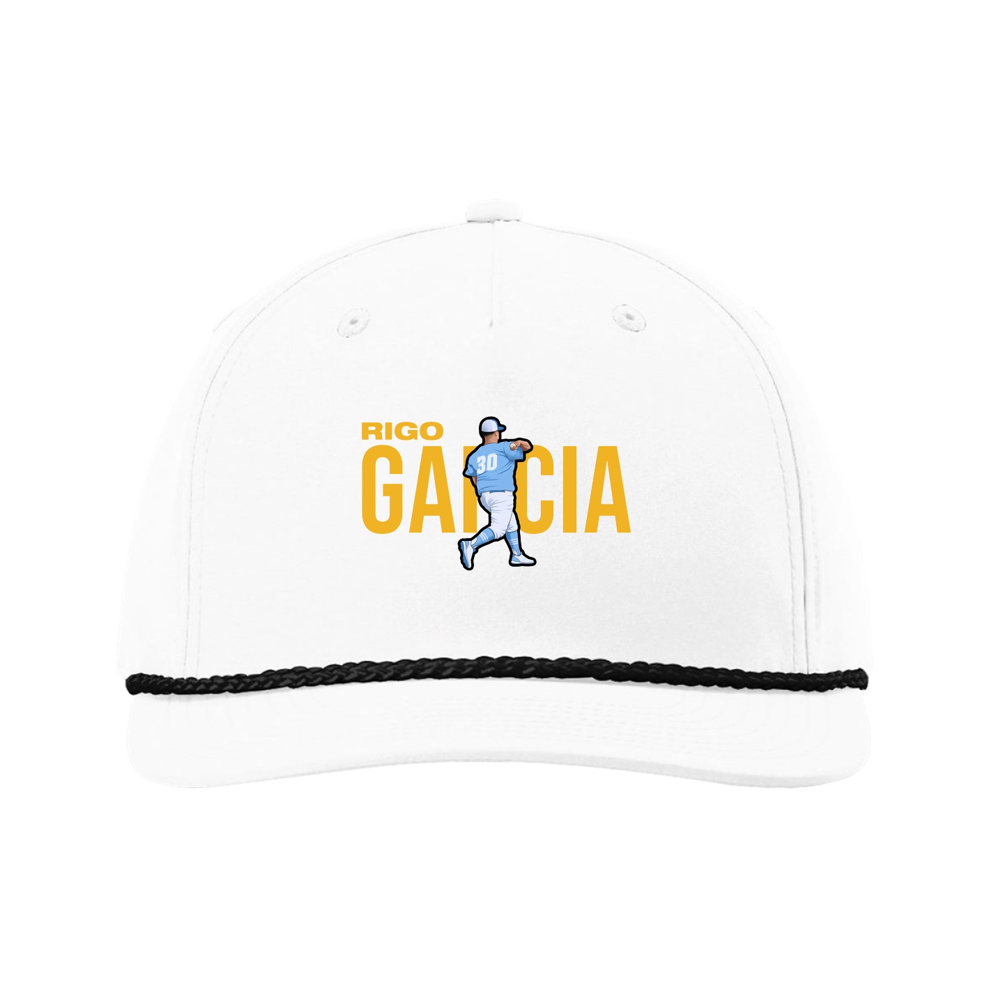 Five-Panel Classic Rope Cap — Player Name in White